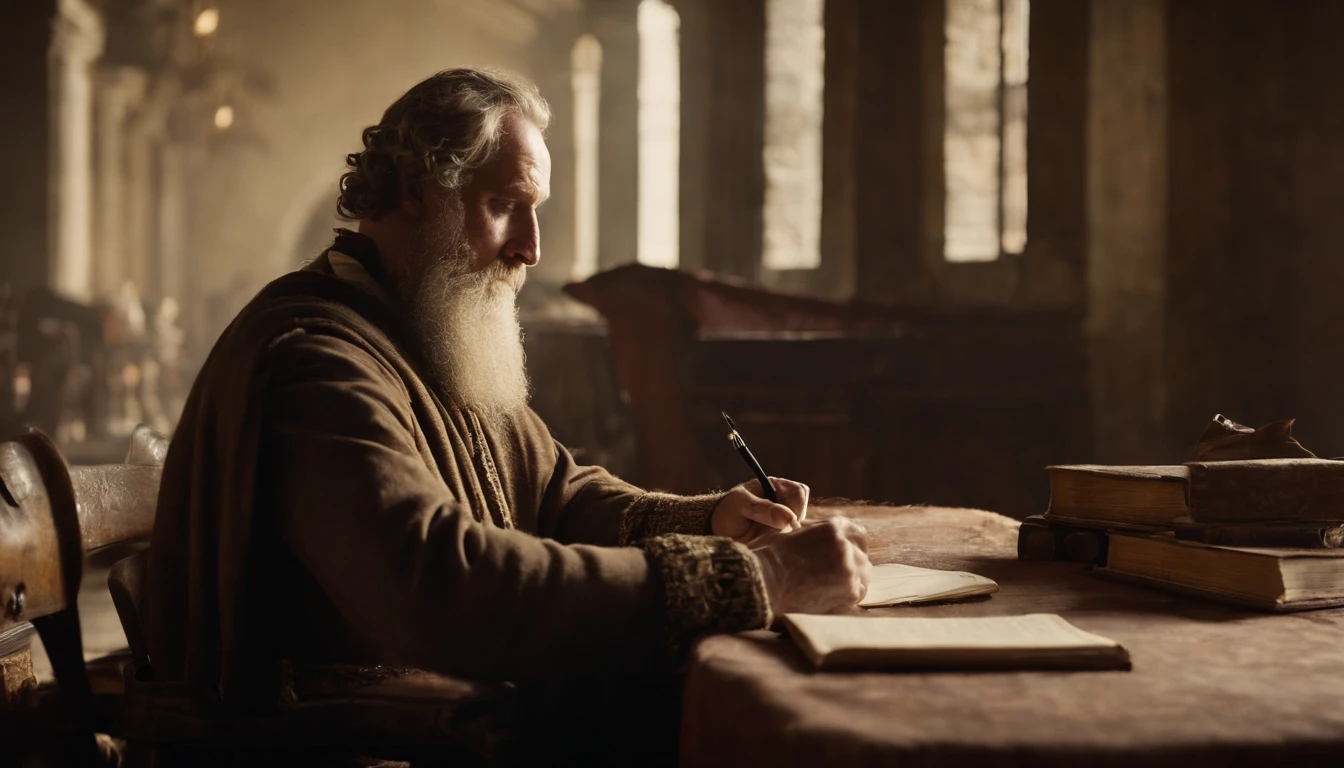 Paul writing the Bible 2,000 years ago