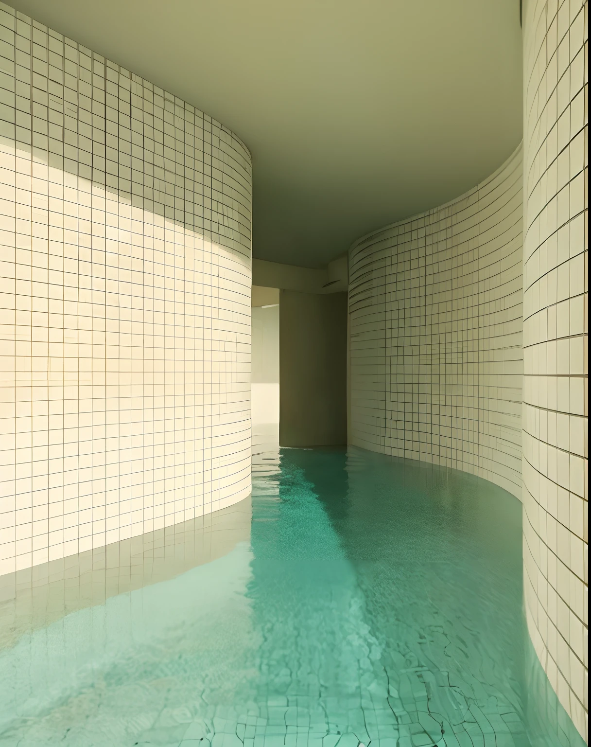 Infinite pool,with light glowing,canny,Thin