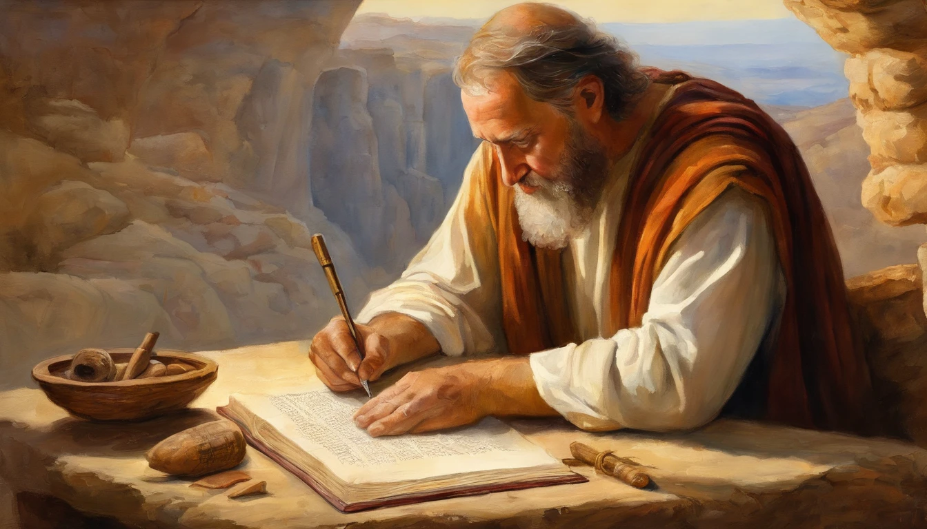 Paul writing the Bible 2,000 years ago