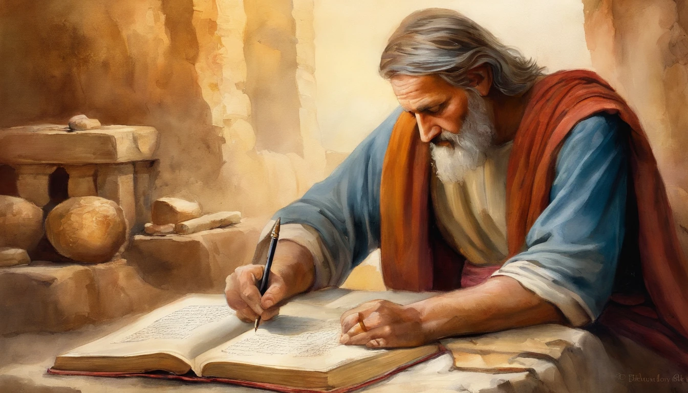 Paul writing the Bible 2,000 years ago