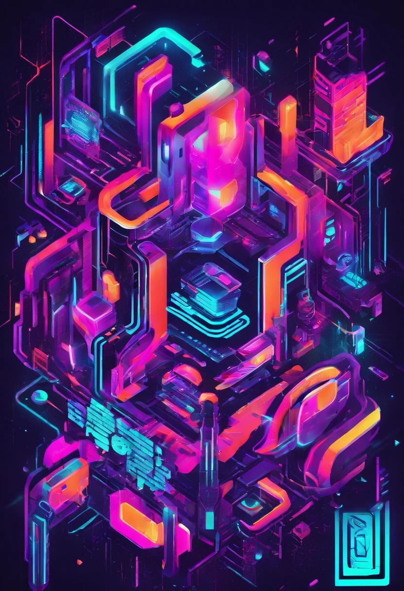emblem logo futurist, vector, 3D
