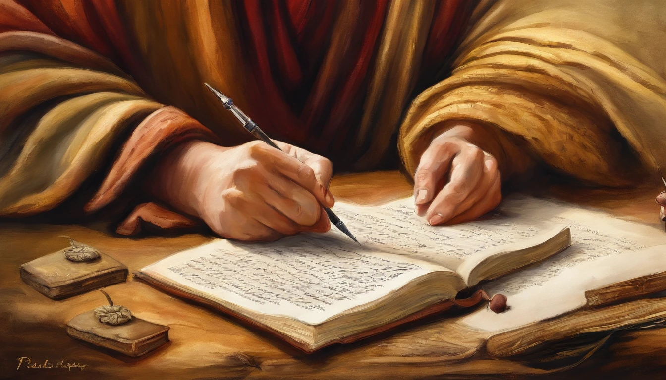 Paul writing the Bible 2,000 years ago