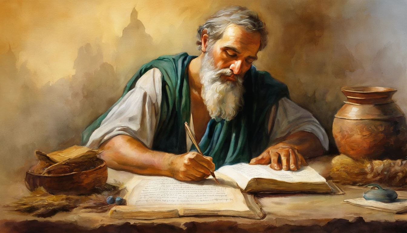 Paul writing the Bible 2,000 years ago