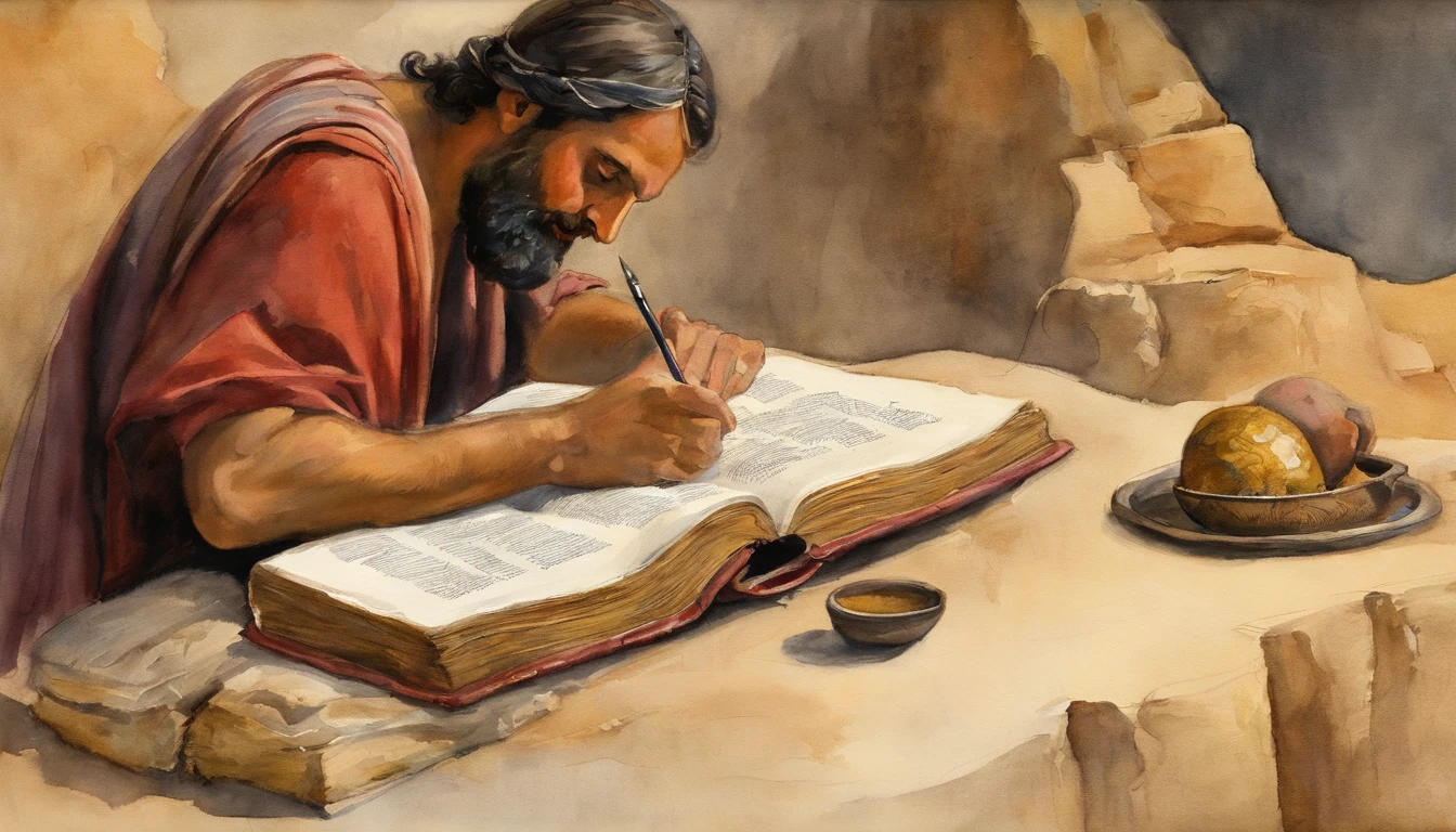 Paul writing the Bible 2,000 years ago