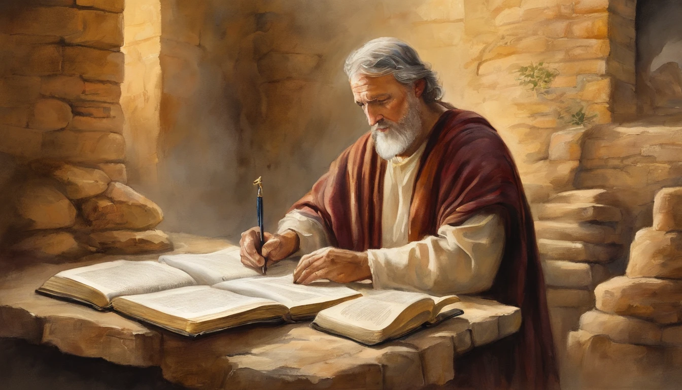 Paul writing the Bible 2,000 years ago