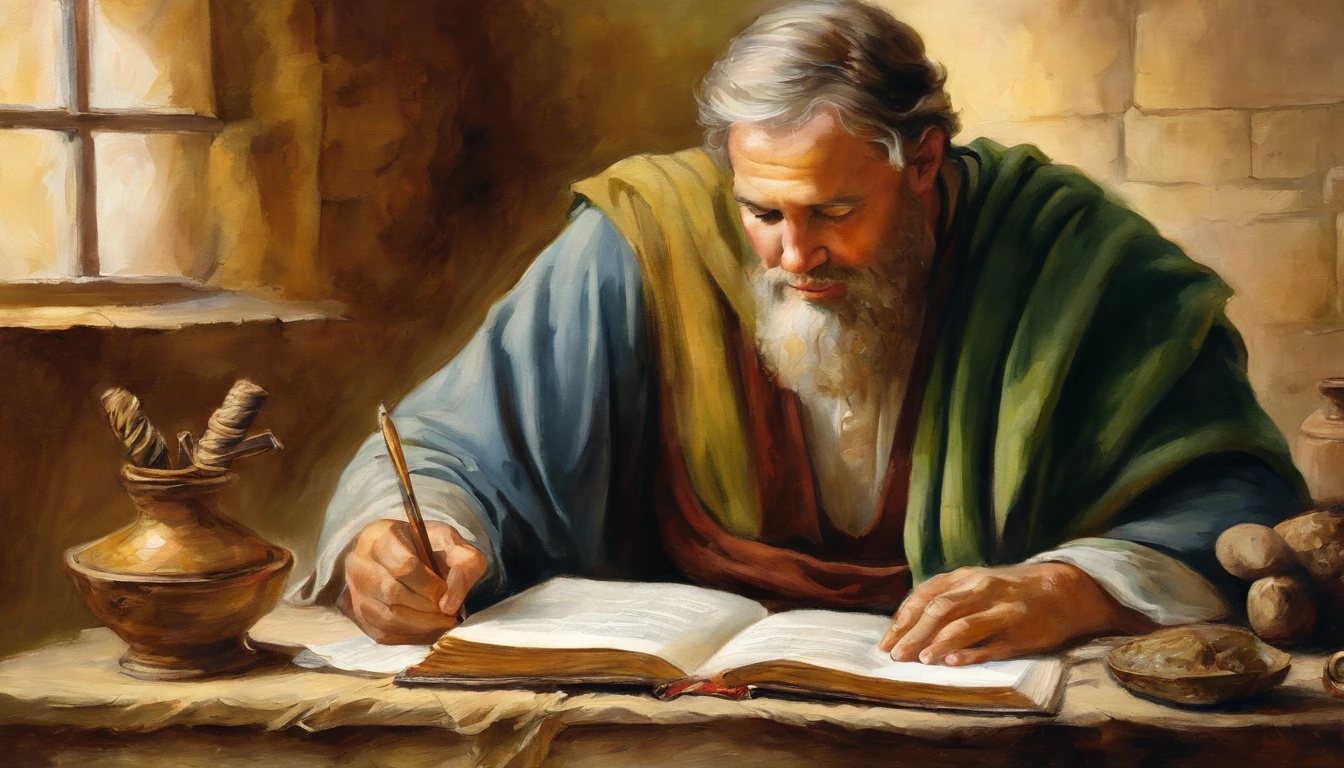 Paul writing the Bible 2,000 years ago