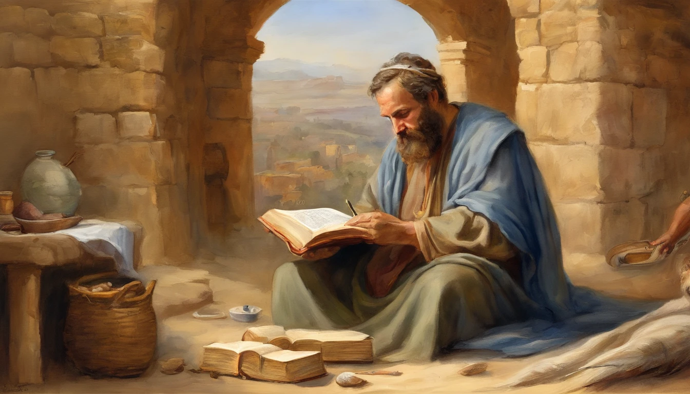 Paul writing the Bible 2,000 years ago