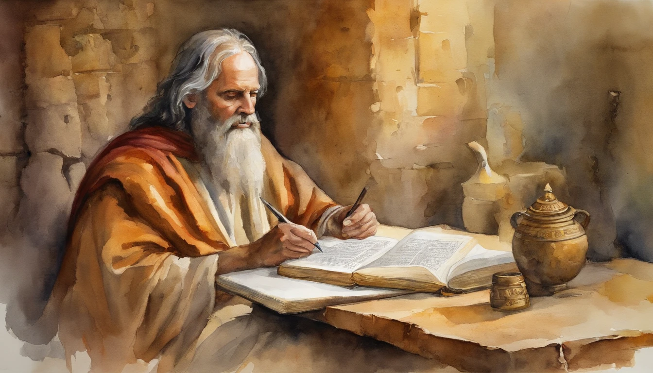 Paul writing the Bible 2,000 years ago