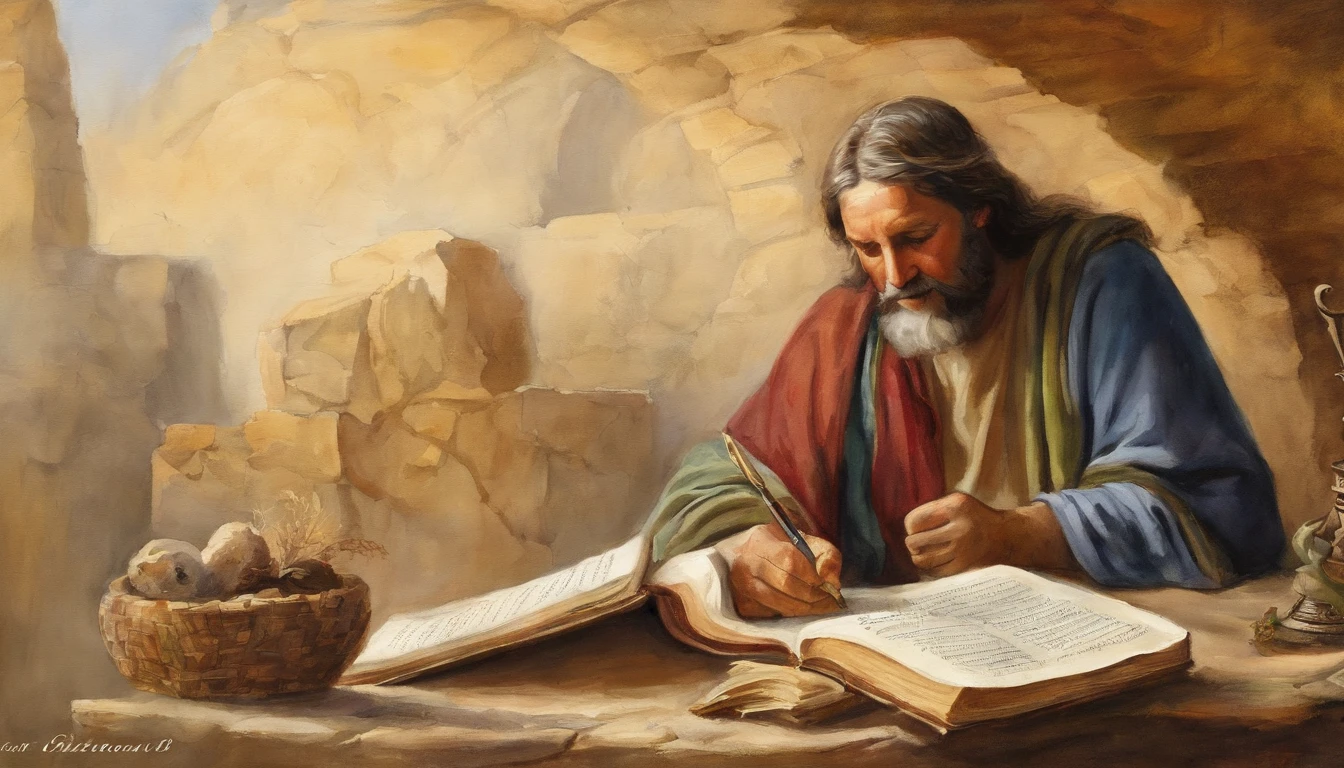 Paul writing the Bible 2,000 years ago