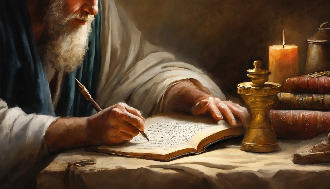 Paul writing the Bible 2,000 years ago
