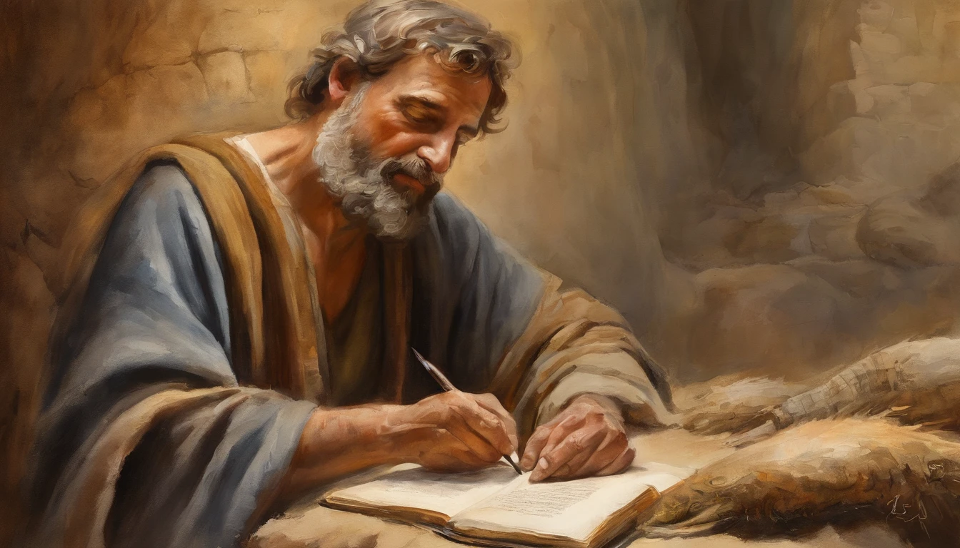 Paul writing the Bible 2,000 years ago