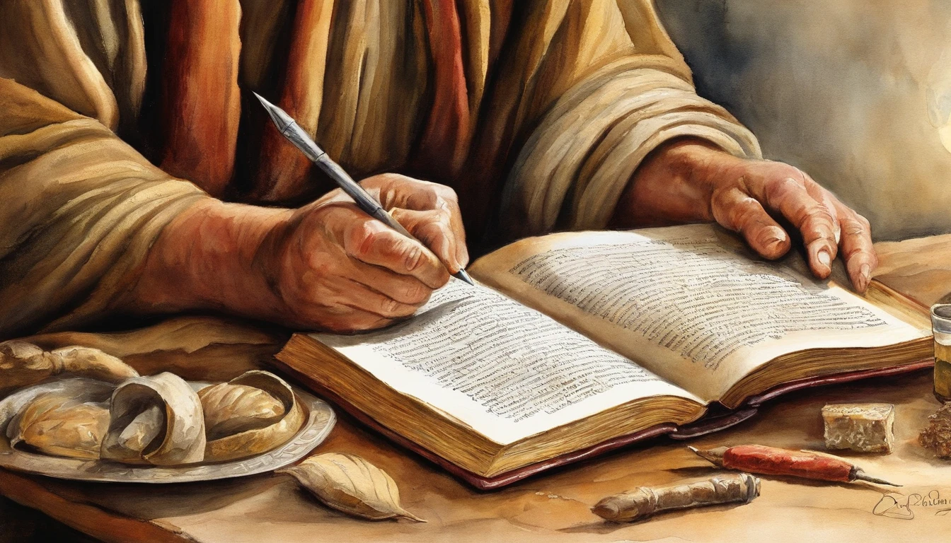 Paul writing the Bible 2,000 years ago