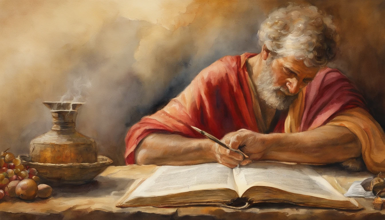 Paul writing the Bible 2,000 years ago