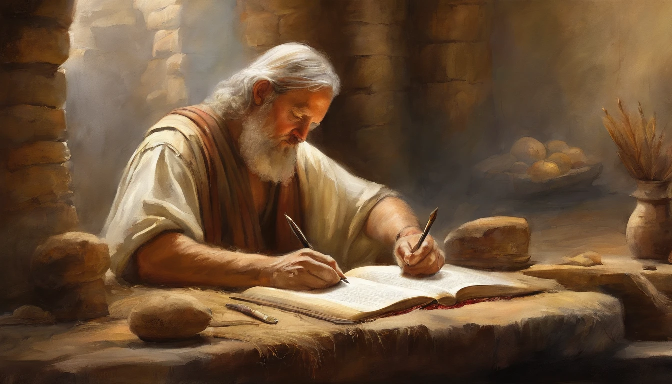 Paul writing the Bible 2,000 years ago