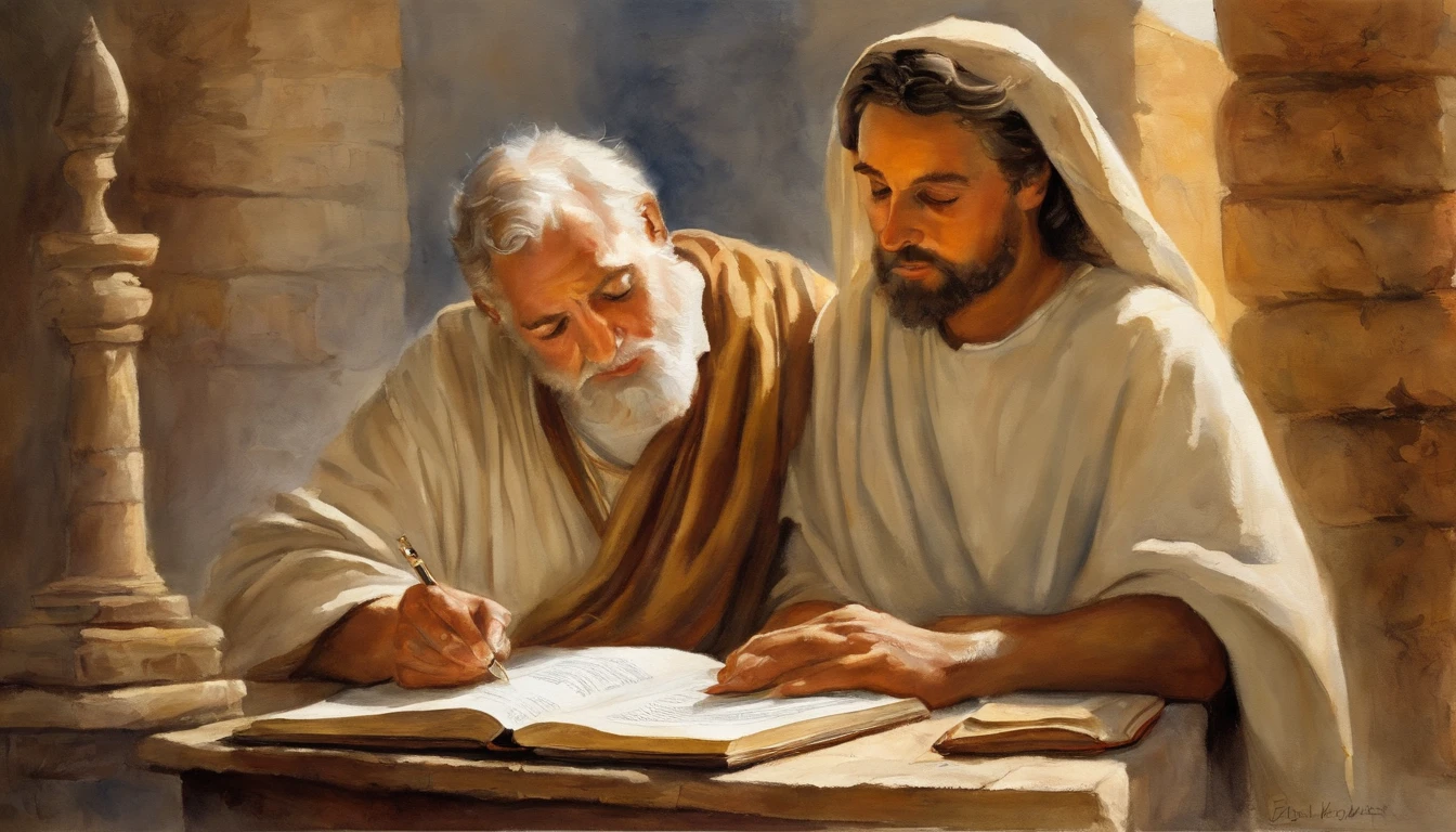 Paul writing the Bible 2,000 years ago
