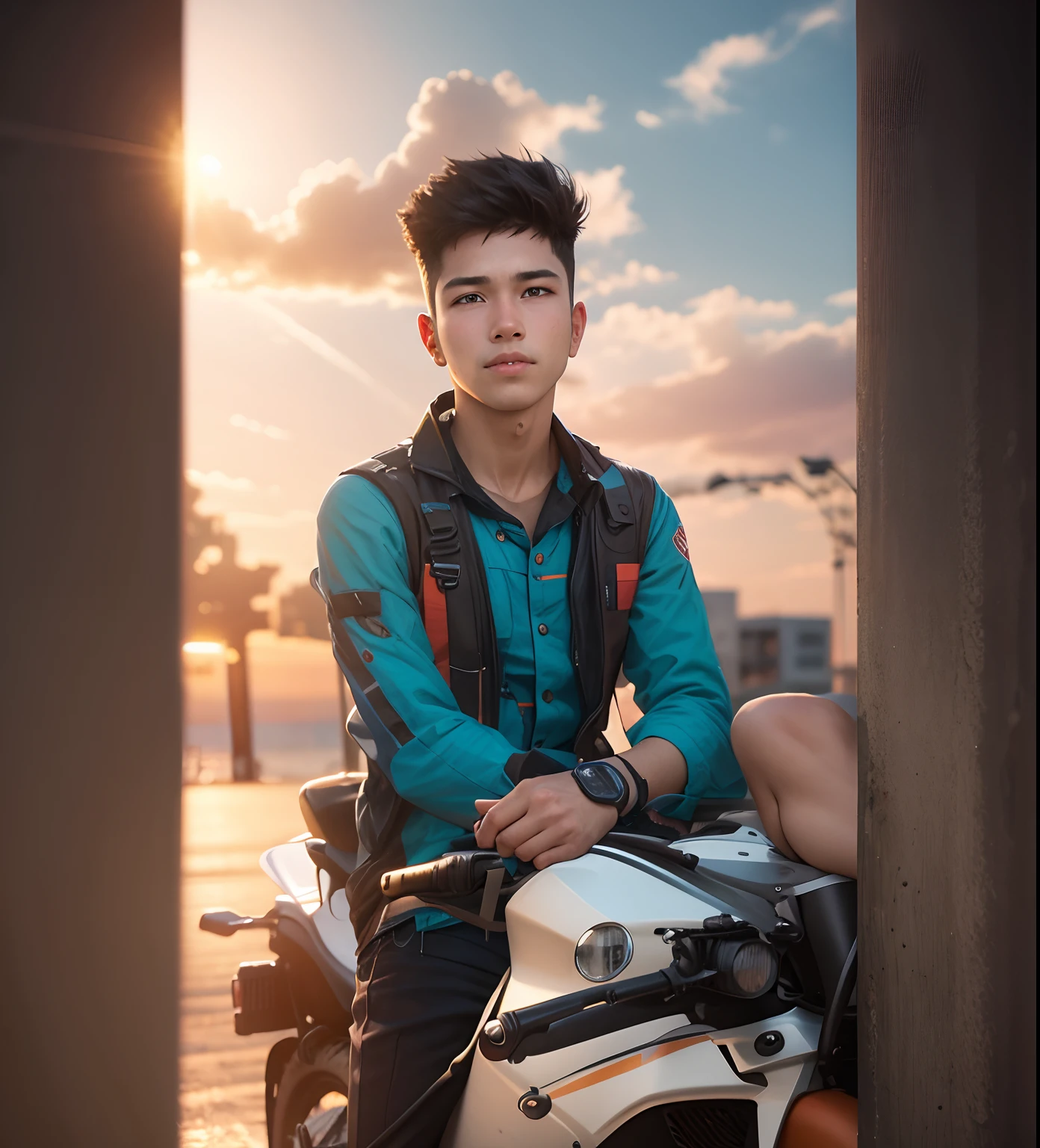 A 18 year old cute boy real stic face cute face bike modified