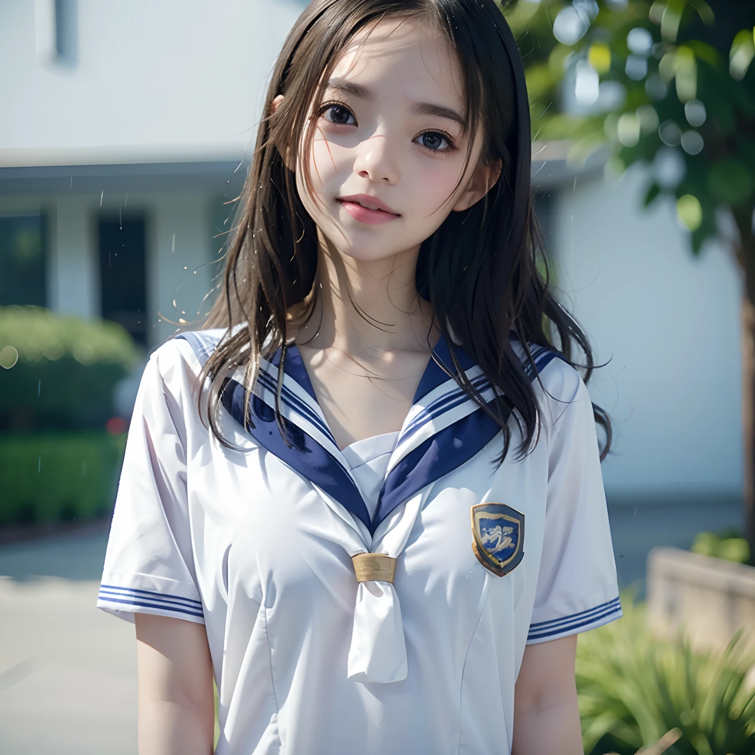 (((sailor suit)))、kind and happy smile、((looks happy:1.3))、panting face、excited look、short hair、glasses、realistic,High resolution,soft light,beautiful slender girl,  blue eyes, elegant and sexy, japanese woman、very big breastasterpiece、highest quality、very detailed、crowd surfing、very realistic face、very realistic eyeasterpiece、highest quality、very detailed、1 girl、crowd,(((Pussy))),(((Lower body naked))),(((on the train))),(((navel))),(((whole body)))