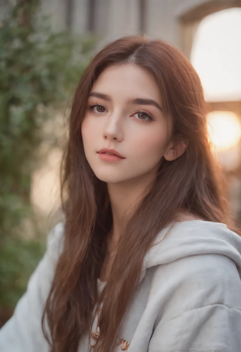 Anime girl with long brown hair at the camera, 8 0 s anime vibe, 8 0 s anime art style, in the art style of 8 0 s anime, 9 0 s anime aesthetic, retro anime girl, 1980's anime style, 9 0 s anime art style, 8 0 s anime style, an retro anime image,maximum quality,8K, hippie, long elephant pants, big hoodie