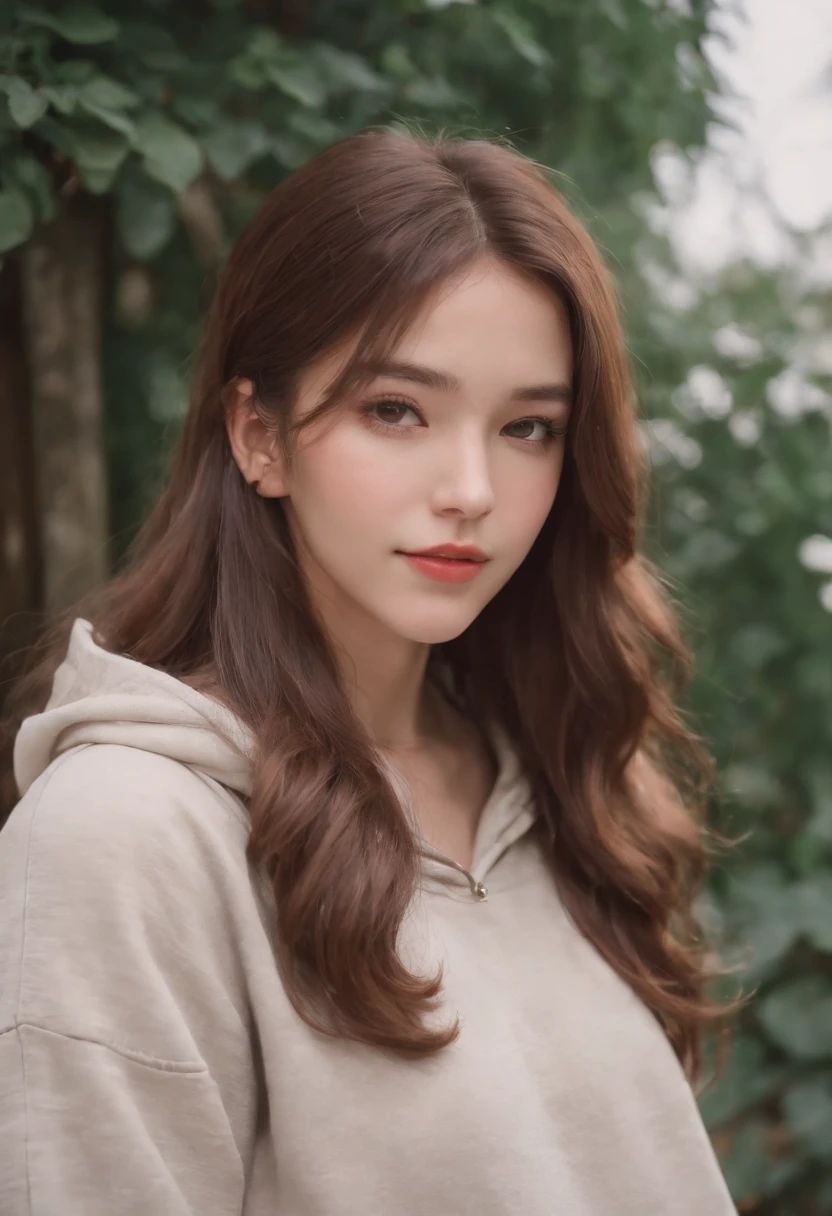 Anime girl with long brown hair at the camera, 8 0 s anime vibe, 8 0 s anime art style, in the art style of 8 0 s anime, 9 0 s anime aesthetic, retro anime girl, 1980's anime style, 9 0 s anime art style, 8 0 s anime style, an retro anime image，maximum quality，8K, hippie, long elephant pants, big hoodie