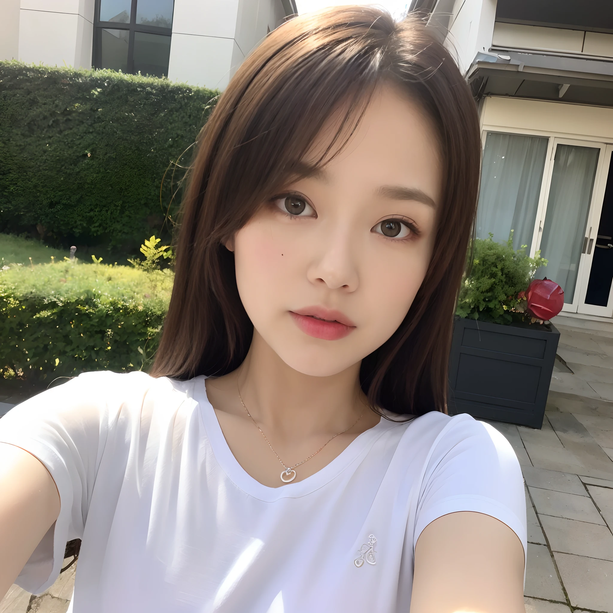 ((top-quality、8K、​masterpiece：1.3))、foco nítido：1.2、Beautiful Women in Perfect Style：1.4、slender but soft belly：1.2、((light brown hair、Colossal tits：1.2))、(natural soft light、City Street:1.1)、Highly detailed facial and skin texture、A detailed eye、二重まぶた、Natural Breast、(T-shirt stuck to the body：1.4)、T-shirt with crystal clear skin、drooing eyes