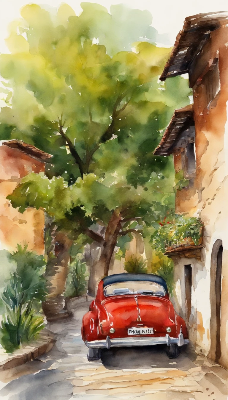 Former residential area,Red brick building,Large banyan tree,Limpe o pavimento,fallen-leaves,outonal,Tom amarelo claro,super-fino,Cuidadosamente retratado,alta qulidade,mulher de 30 amos, de kimono aberto expondo od peitos, topless, 8k,Miyazaki animation style