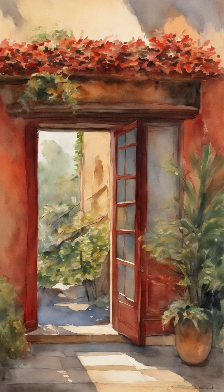 Former residential area，Red brick building，Large banyan tree，Limpe o pavimento，fallen-leaves，outonal，Tom amarelo claro，super-fino，Cuidadosamente retratado，alta qulidade，mulher de 30 amos, de kimono aberto expondo od peitos, topless, 8k，Miyazaki animation style
