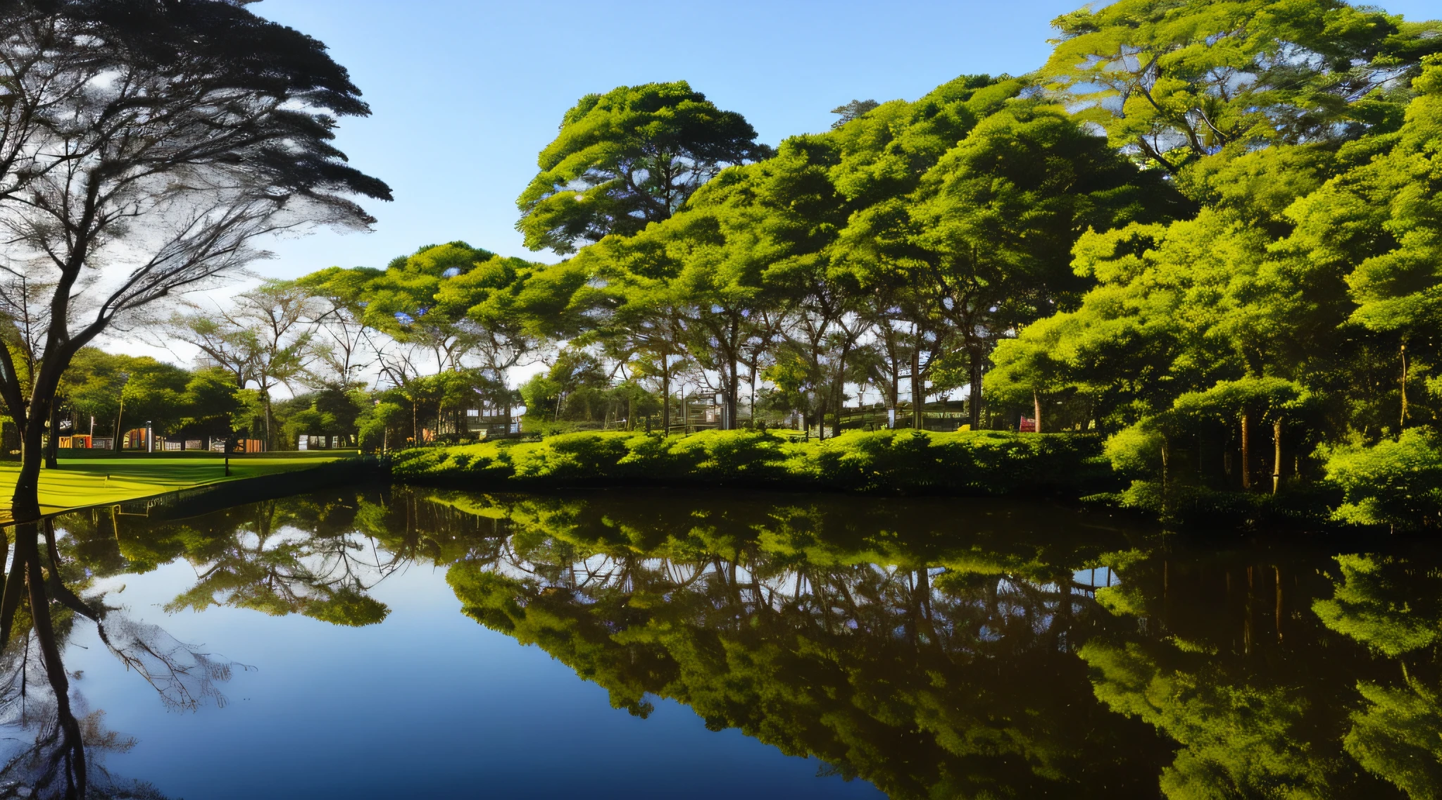 Claro, here is a description of an image you can create with the symbol of São Paulo Futebol Clube in the middle of nature:

Imagem: A symbol of São Paulo Futebol Clube, com as cores vermelha, preta e branca, It is reflected in a pond surrounded by trees. The lagoon is crystal clear water, and the trees are tall and leafy. The sky is blue, and the sun is shining.

description: The symbol of São Paulo Futebol Clube is a five-pointed heart, que representa o amor ao clube, The unity of the fans and the fighting spirit. As cores vermelha, black and white represent the colors of the flag of the state of São Paulo.

Na imagem, The symbol is reflected in a pond, que representa a beleza e a pureza da natureza. The trees around the pond represent the strength and endurance of nature. The blue sky and bright sun represent optimism and hope.

The image conveys the idea that São Paulo Futebol Clube is a club that is connected with nature. The club is a symbol of pride and passion for fans, but it is also a symbol of respect and care for the environment.