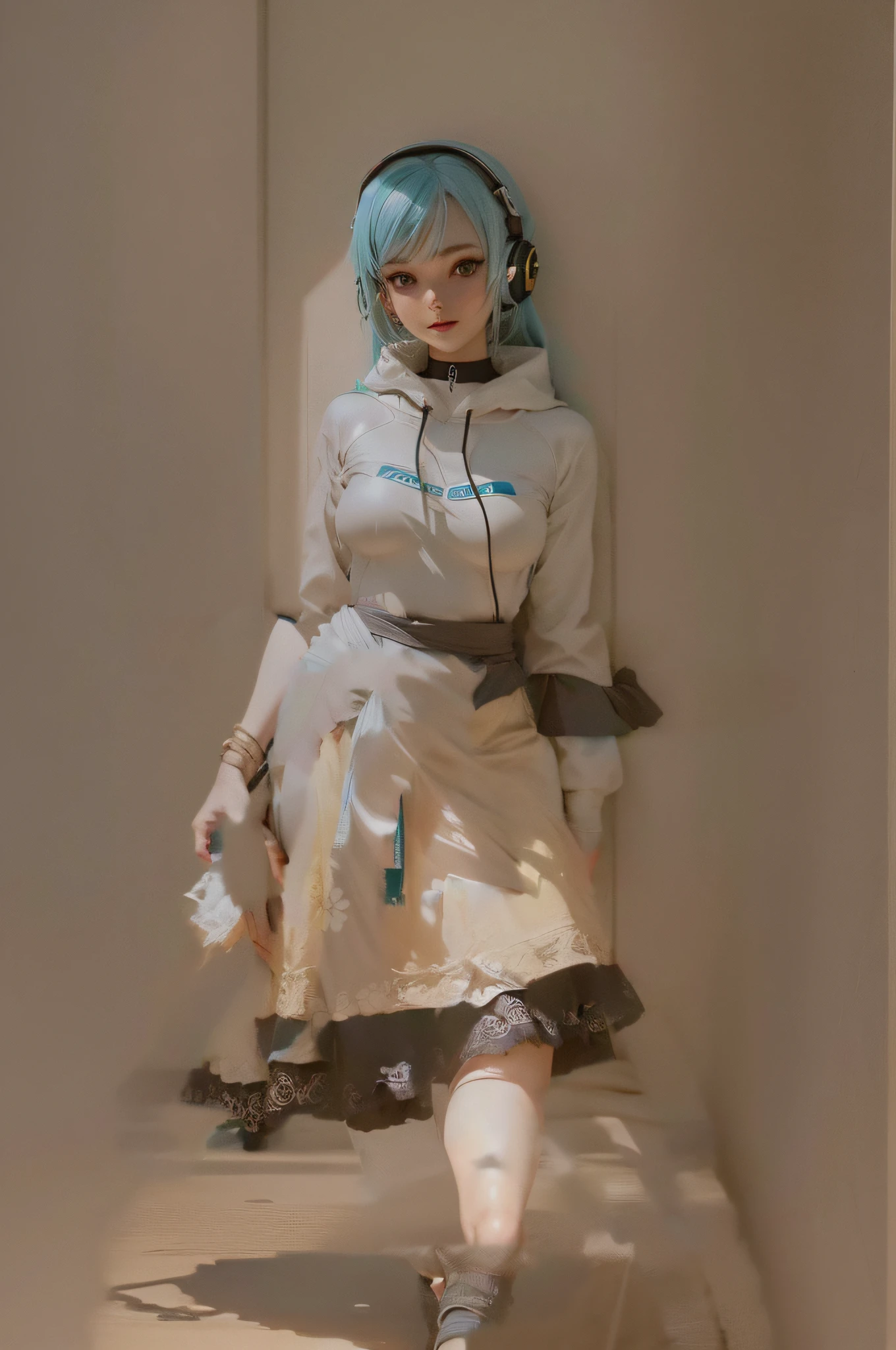 1 girl, ((master part, Lemeral Lighting, Olhos bonitos: 1.2), ultra-detalhado, ultra high-resolution, professional lighting, maquiagem de alta qualidade, belos olhos detalhados), (melhor qualidade:0.8), Perfect anime illustration, Beautiful, fundo de cor plana, fundo simples, corpo inteiro , Olhando_em_visualizador, sozinho, (corpo inteiro:1.5), brown hair, olhos castanhos escuros, (seios pequenos:1.1), sozinho,HuasaChile, Huasachina, cinta, vestido inchado, vestir, mangas curtas inchadas, knee tights, black footwear, estampa floral, vestido estampado, hand on hip, neckerchief,Toph, (cego:1.5)