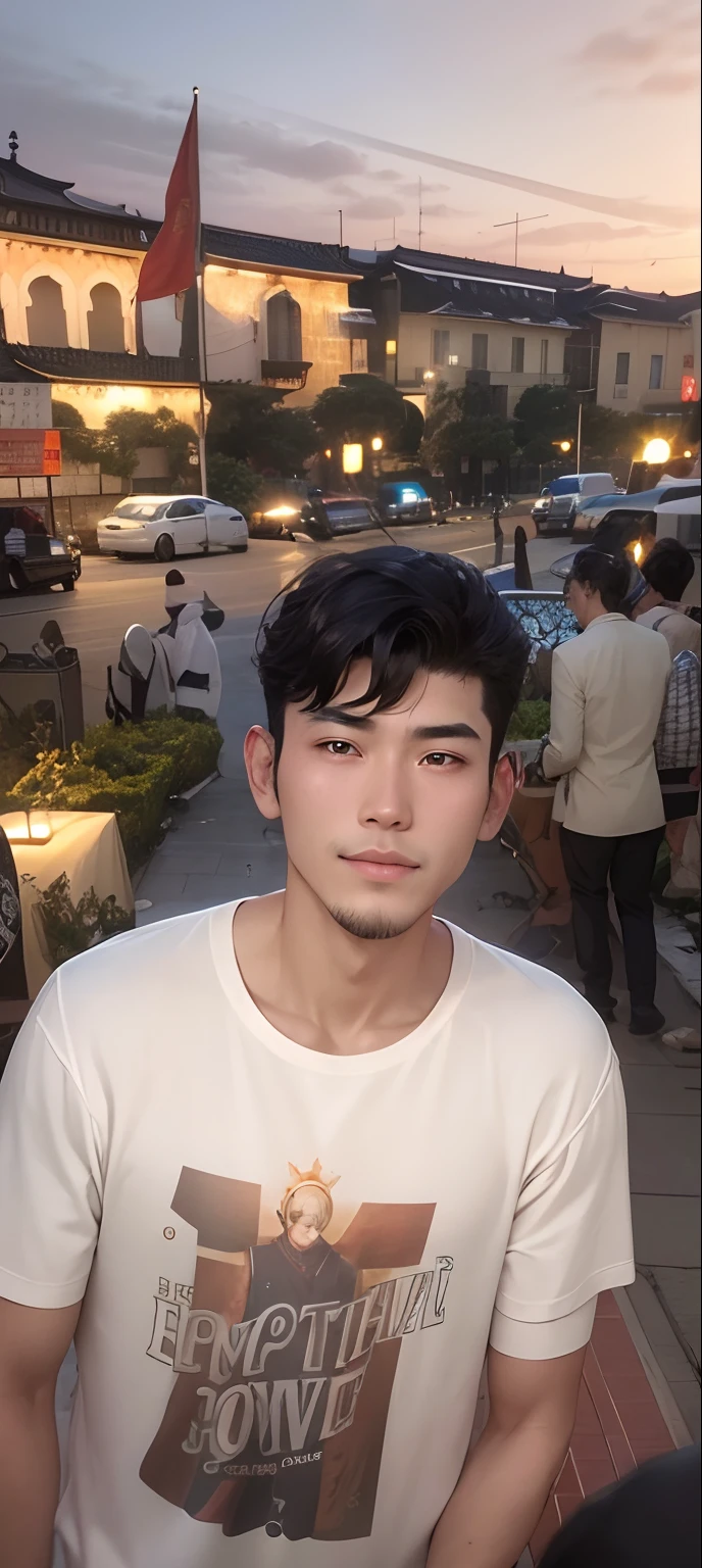 A Chinese man,Young and handsome。He has a handsome face,Slightly angular,The lines are resolute and soft。His skin appears a healthy bronzer,Revealing a subtle scent of sunshine。His slender and well-proportioned body reveals health and strength。
His eyes were deep and bright,Like two vibrant black gemstones,Shining with wisdom and courage。He trimmed his eyebrows slightly,Lock gently,It gives a contemplative mystery。
His thick black hair stretched naturally,Slightly fluffy,Gently bend from the forehead。Whether it's wind or sun,His hair has a healthy shine。
His lips are clearly lined,Slightly upturned,Exudes a confident and soft smile。His chin is firm and powerful,It gives the impression of firmness and determination。
He wears well-fitting clothing,Show fashion and taste。Whether it's formal or casual wear,He has always been able to show a personal style that makes a difference。
