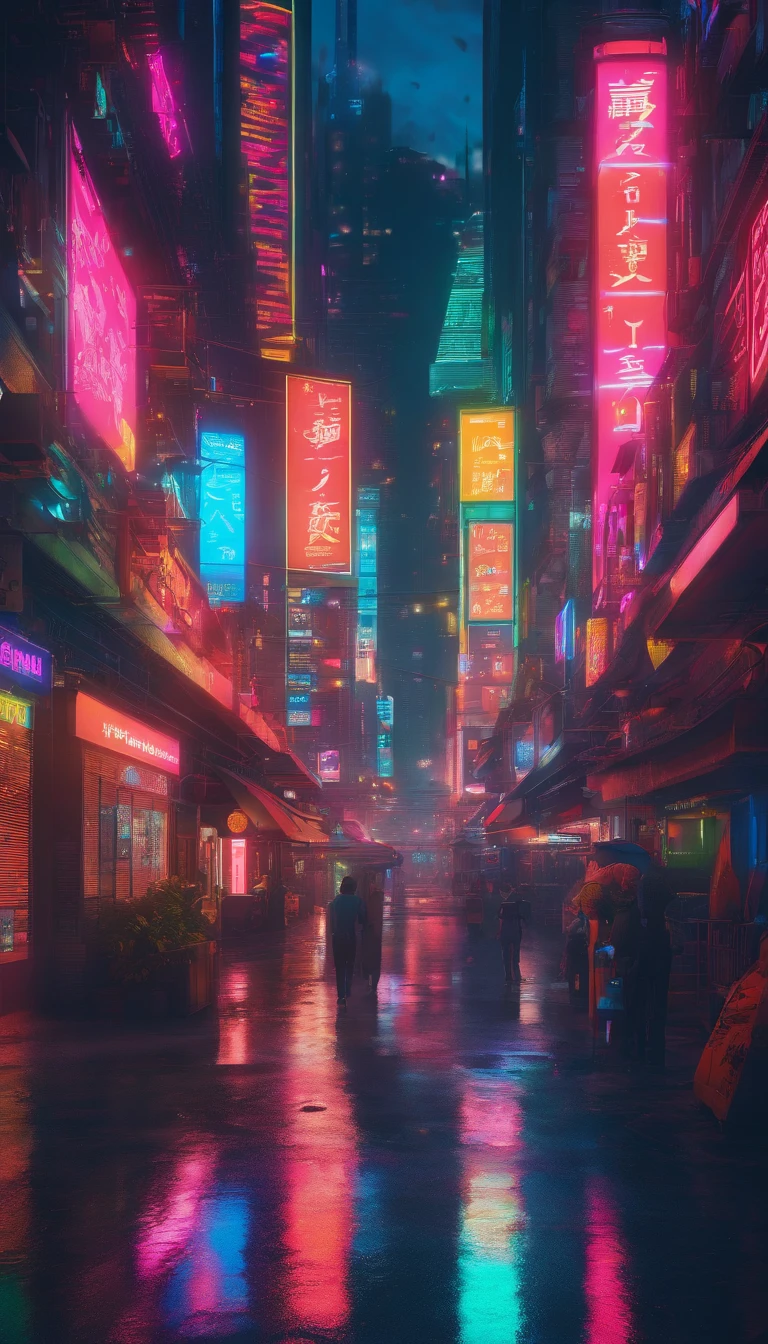 themoon、Cyberpunk city、Sky Moon、Detailed lunar surface,Lanterns,High quality 8K,photographrealistic,Lots of blue-cyan,softlighting,glitters,The crowd of the street