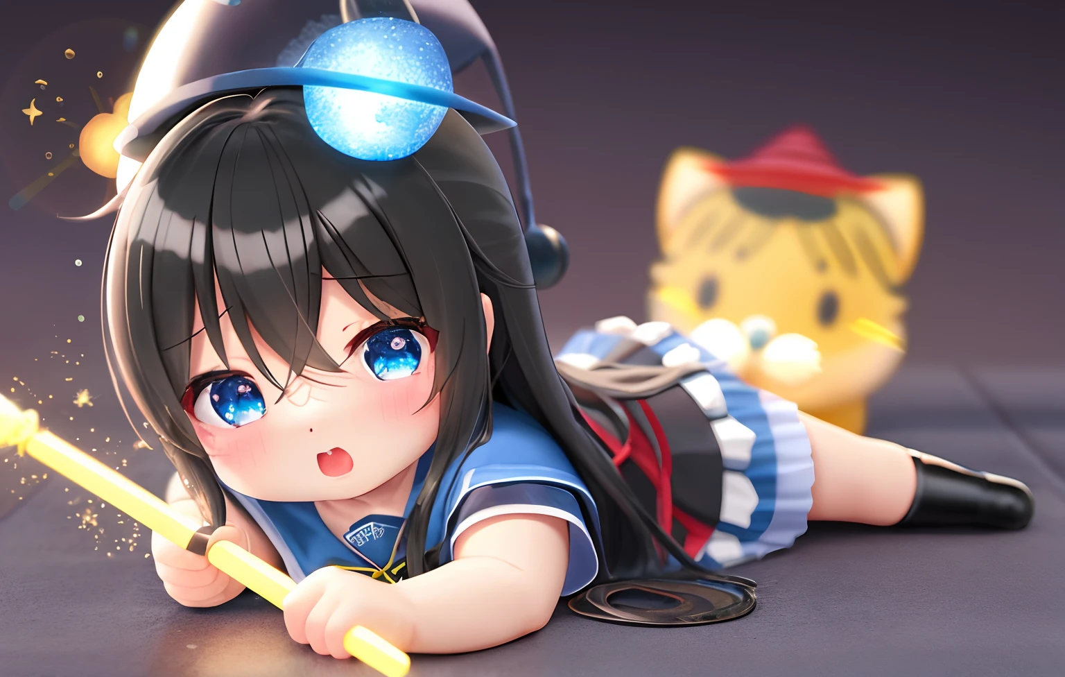 Tsukimi、Pop Mart Blind Box IP、Cute wizard doll closeup、Young One Angel Style、Wear longer, Dress fluently、Lop style、Poseline doll、Little people々々々々々々々々々々々々々々々々々々々々々。unreal enginee 5、Light 3D/C4D production: 8K HD quality/illuminating/Ultra-fine lens description 1.5、flawless、Chibi Background/Cinematic。Tuna bowl、macadamia、(((Sorcerer)))