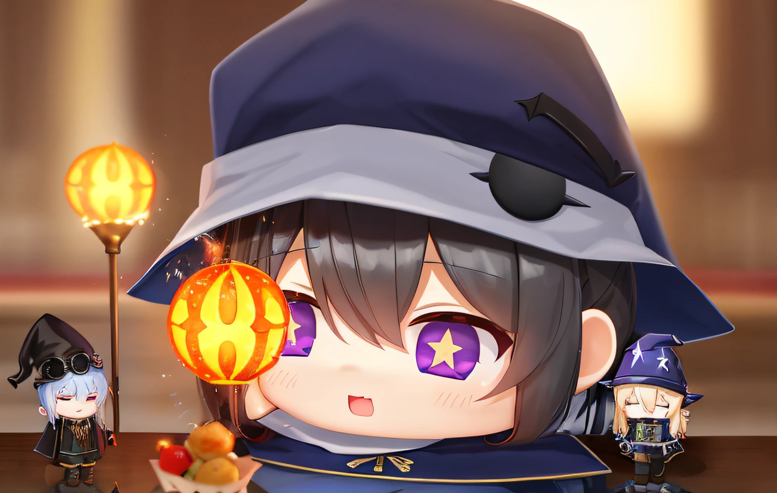 All-you-can-eat dumplings、Pop Mart Blind Box IP、Cute wizard doll closeup、Young One Angel Style、Wear longer, Dress fluently、Lop style、Poseline doll、Little people々々々々々々々々々々々々々々々々々々々々々々。unreal enginee 5、Light 3D/C4D production: 8K HD quality/illuminating/Ultra-fine lens description 1.5、flawless、Chibi Background/Cinematic。Tuna bowl、macadamia、(((Sorcerer)))