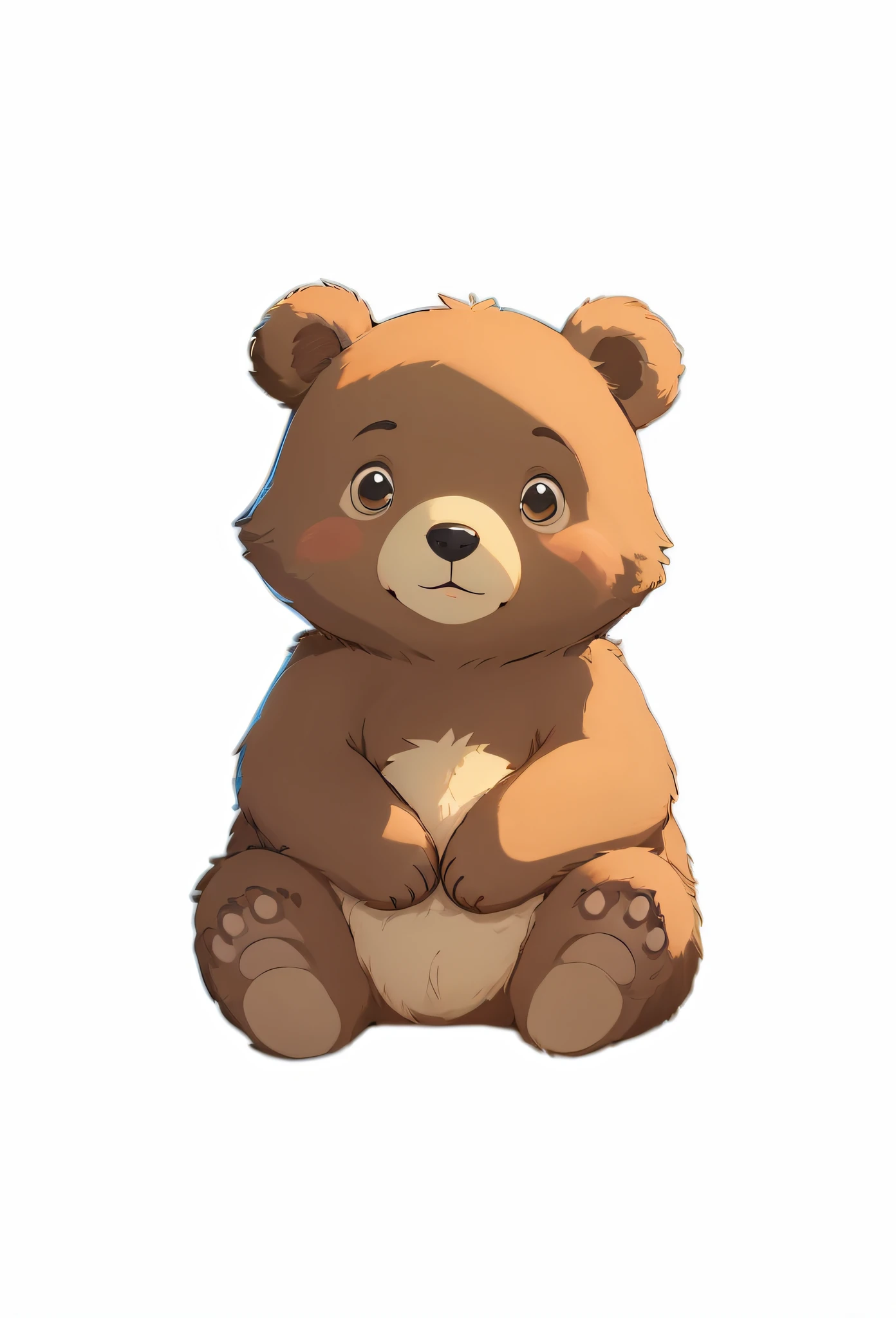 Cute cartoon bear cub in all projections