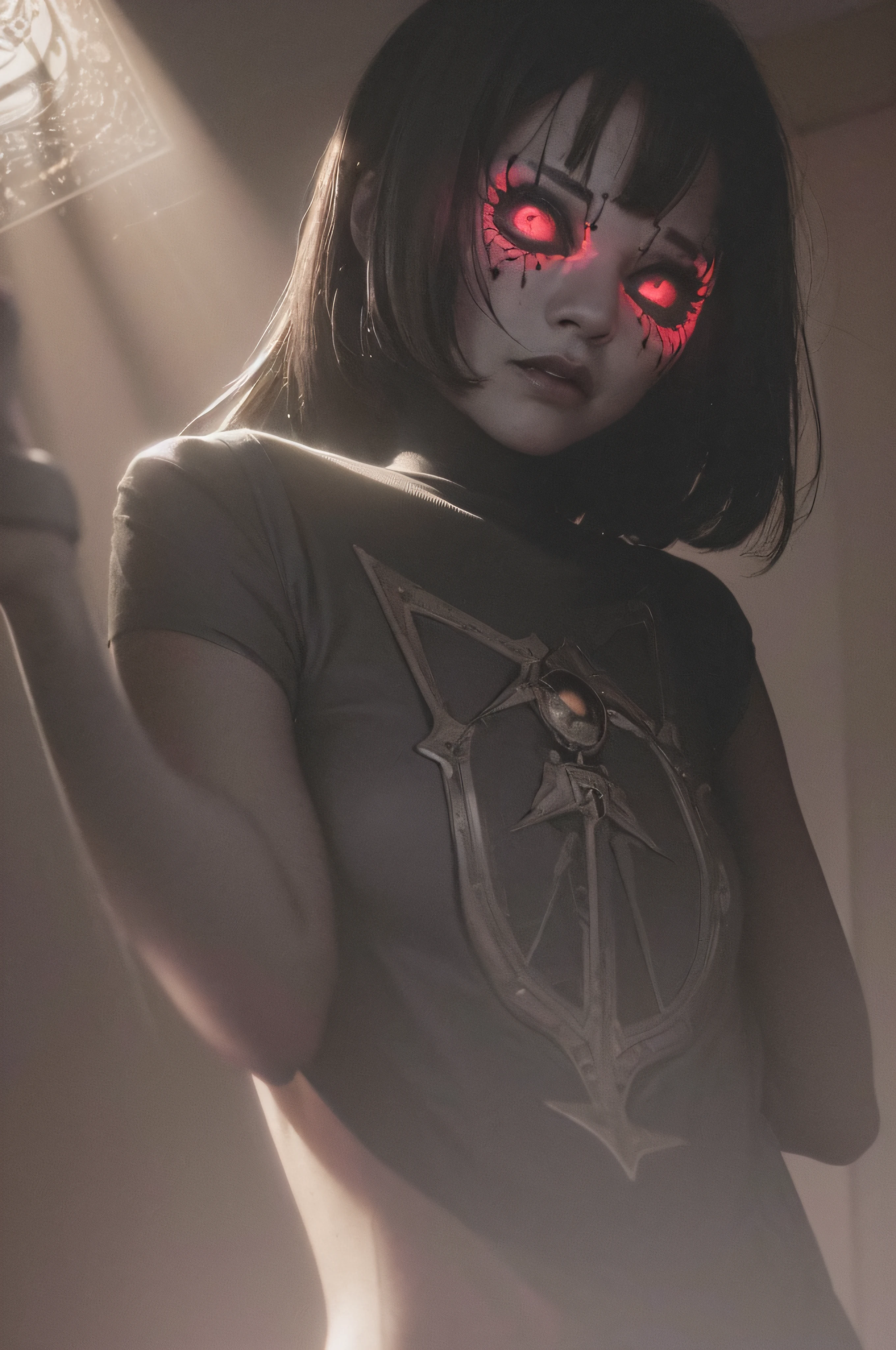 "(The best lighting, oscuro, dramatic),(Mujer alien, Hellraiser, feto, Cicatrices, , sexy, cerebro, sangre, una rata dentro de la cabeza, terror.),(ojos rojos, calaveras). morning light.