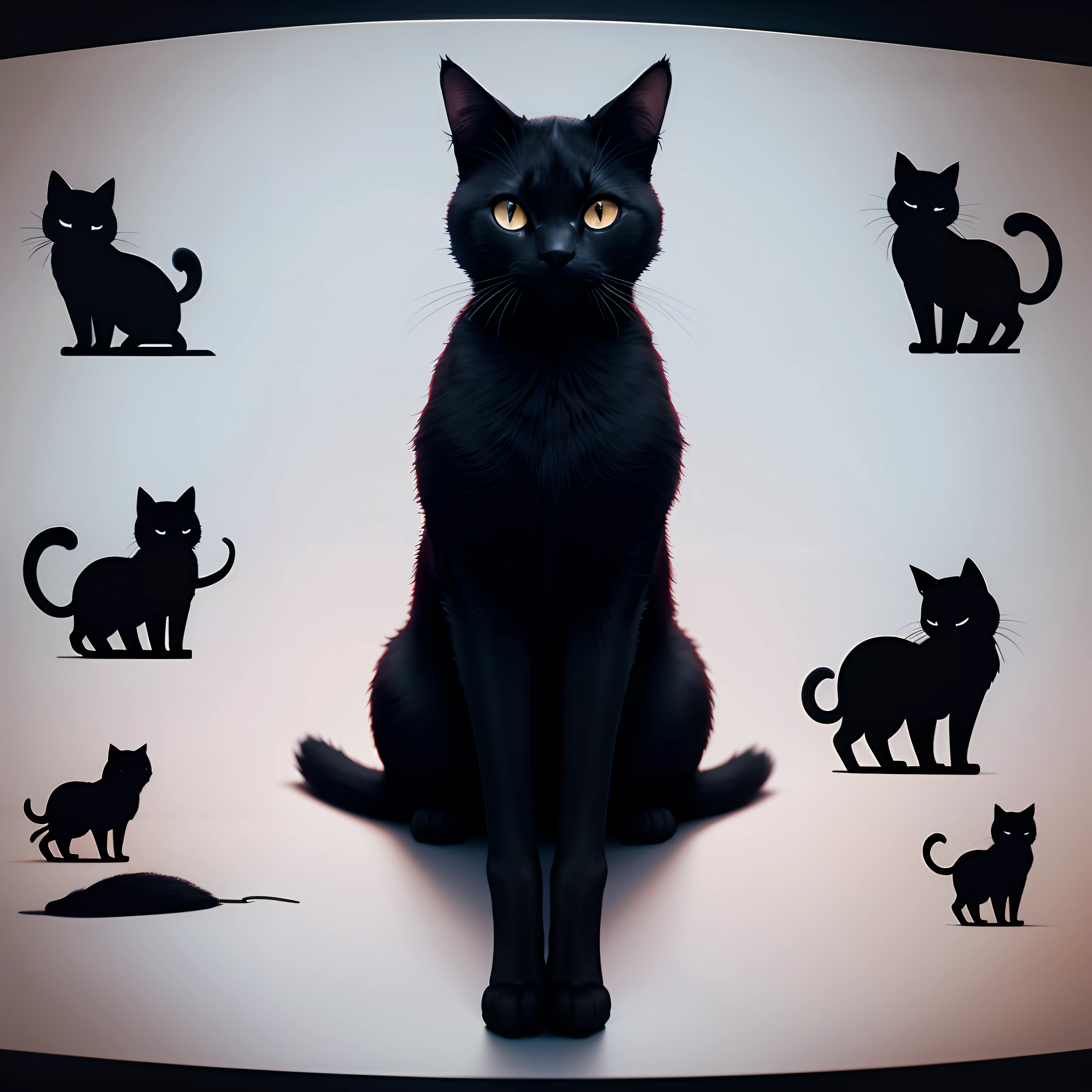 black cat Tiere silhuette Non-human