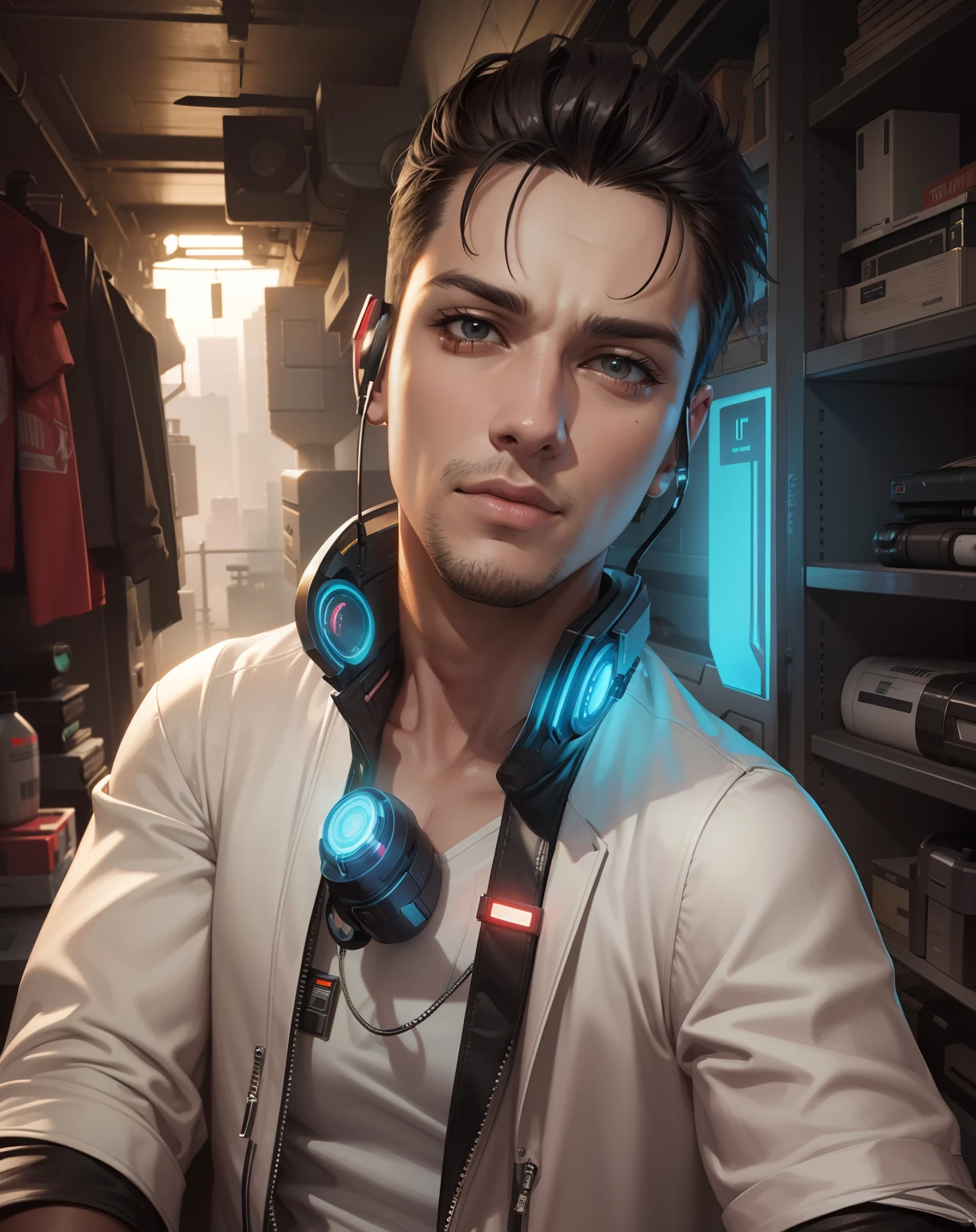 Change background cyberpunk handsome boy,realistic face, 8k, ultra realistic