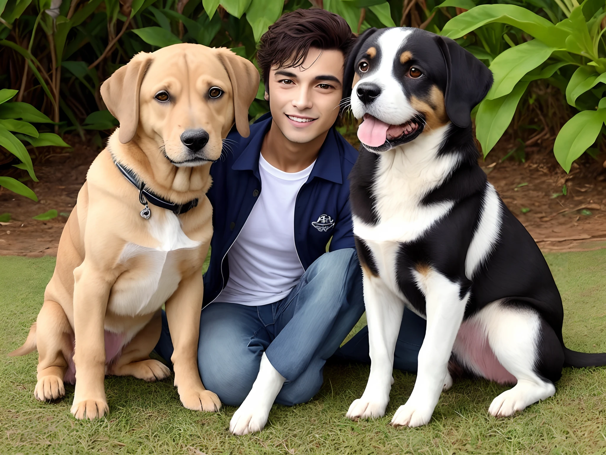 Escreva eu te amo Leonardo usando cachorros