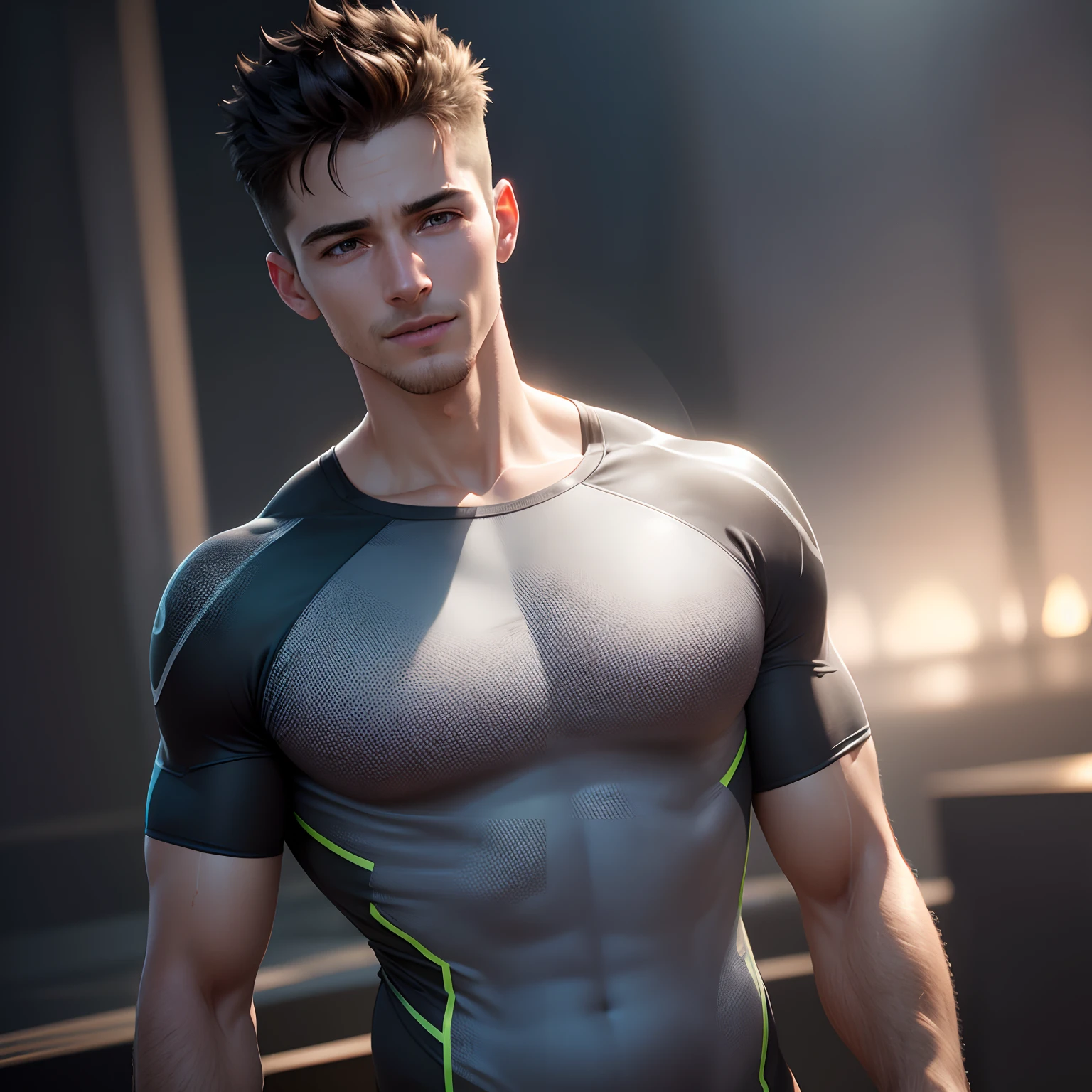 dressed, (photo realistic:1.4), (hyper realistic:1.4), (realistic:1.3), (smoother lighting:1.05), (increase cinematic lighting quality:0.9), 32K, 1boy,20yo boy, realistic lighting, backlighting, light on face, ray trace, (brightening light:1.2), (Increase quality:1.4), (best quality real texture skin:1.4), finely detailed eyes, finely detailed face, (tired and sleepy and joy), (laugh), face closeup, t-shirts, (Increase body line mood:1.1), (Increase skin texture beauty:1.1)