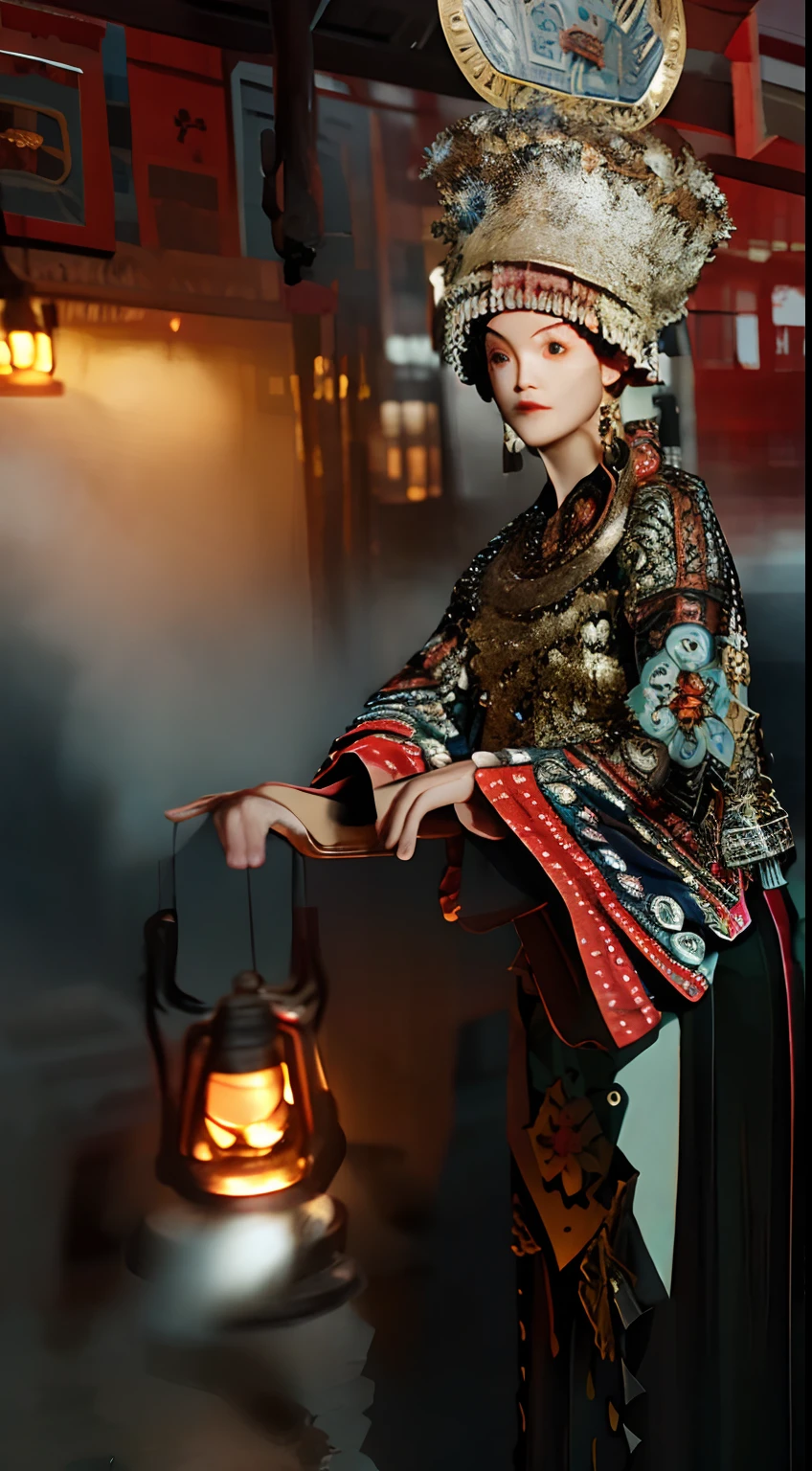 A Miao, beautiful girl, tall, big eyes and melon face, beautiful and charming and zoom to face