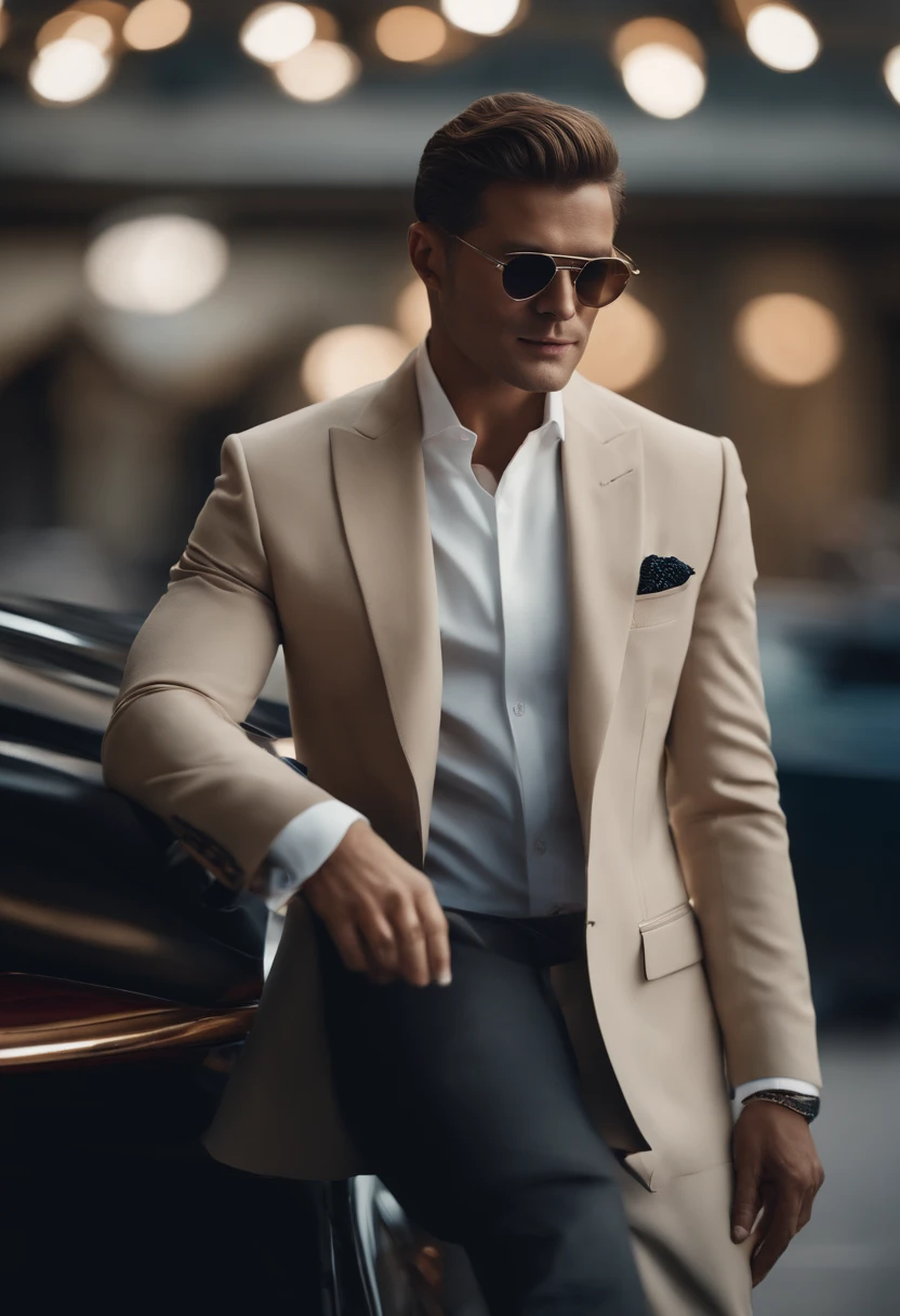Create stunning AI artwork，Capture the essence of a confident and charismatic multimillionaire，Wear impeccable tailor-made suits, The context is the context that reflects affluence and success. Infuse artwork with a sense of power, Elegance, and refined, Use your creative AI technology to bring this vision to life