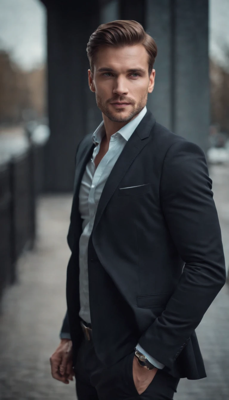 Elegant man in slim clothes,Portrait