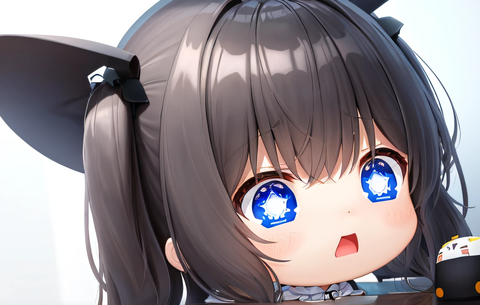 (flying saucer)、(great aggression)、Looking up at the sky、Pop Mart Blind Box IP、Cute doll closeup、Young One Angel Style、Wear longer, Dress fluently、Lop style、Poseline doll、Little people々々々々々々々々々々々々々々々々々々々々々々々々々々。unreal enginee 5、Light 3D/C4D production: 8K HD quality/illuminating/Ultra-fine lens description 1.5、flawless、Chibi Background/Cinematic。Tuna bowl、macadamia、