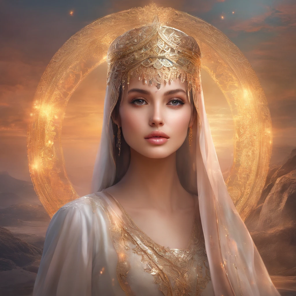 realistic ,masterpiece, best quality, girl, young angelina jolie, hijab, covered hair, covered clothes, portrait, photo_light, {{}}, ulzzang-6500-v1.1:0.8
