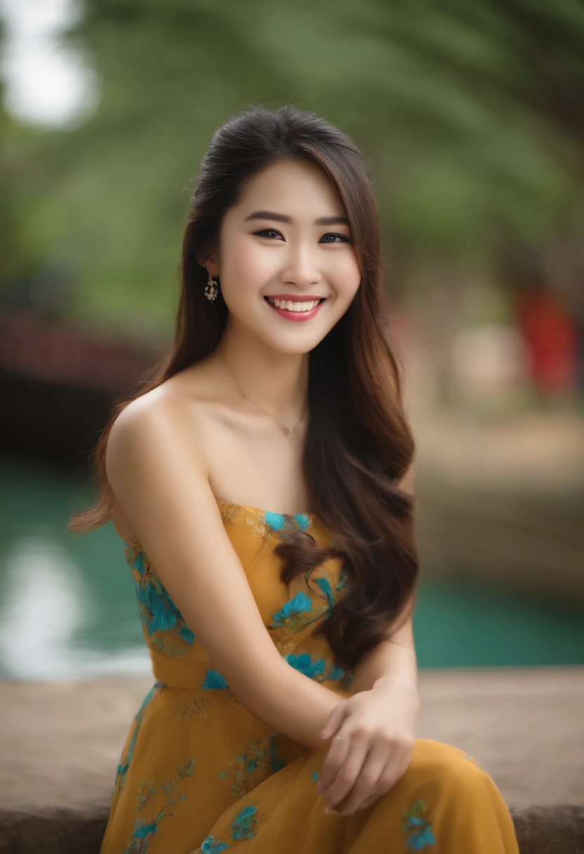 very pretty Asian girl smiling