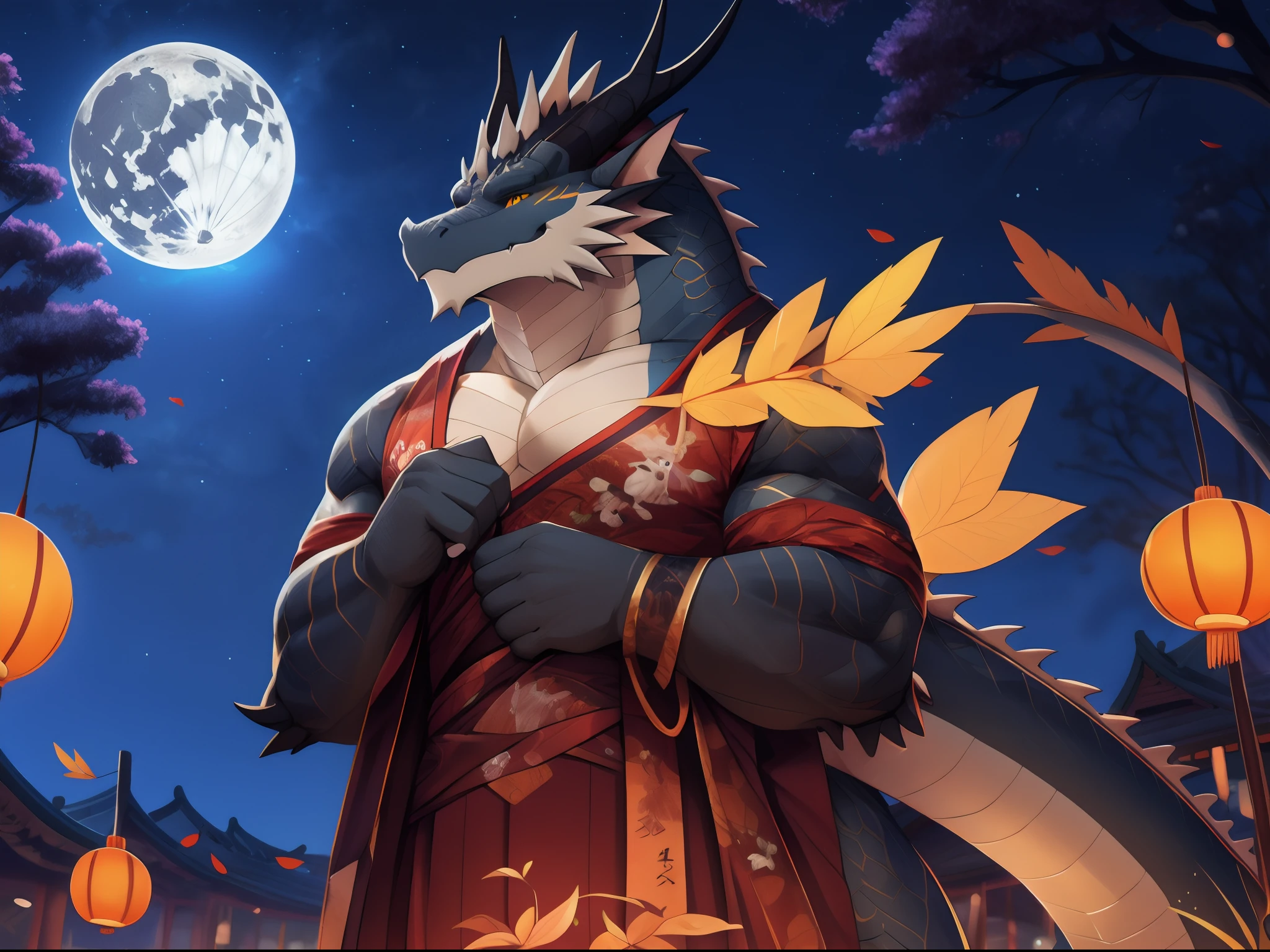 eastern dragon, , strong,, (bathhouse), tail, old, barbel, fluffy mane, kiyosan, green body, red hair,  detailed background, dark shadows, wide dynamic range, hdr, low light:1.2.,, solo, laying down,, no clothes, water,, scales,, anime style, niji, steamy, outdoors, moonlight, relaxed, smirk,looking pleasured, looking into distance, thick thighs, muscular legs, pubic hair, happy trail, ((white towel)), big bulge, (amber eyes),