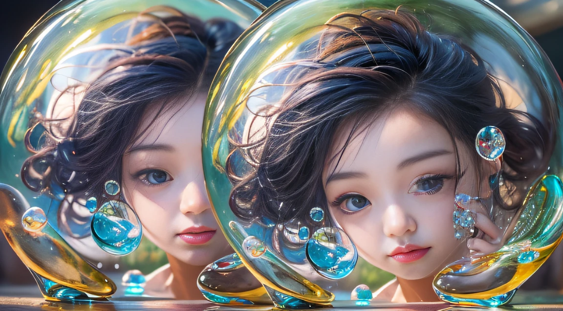 32K(tmasterpiece,k hd,hyper HD,32K)Ball-tipped curls,Flowing bubbles,ponds,zydink, a color, Asian people (water sphere)The background is pure, A high resolution, the detail, RAW photogr, Sharp Re, Nikon D850 Film Stock Photo by Jefferies Lee 4 Kodak Portra 400 Camera F1.6 shots, Rich colors, ultra-realistic vivid textures, Dramatic lighting, Unreal Engine Art Station Trend, cinestir 800,Large roll bubbles,Flowing bubbles,16:9 pics,32K(tmasterpiece,k hd,hyper HD)巨型A drop of water💧坠落,Lightning (((A drop of water)))