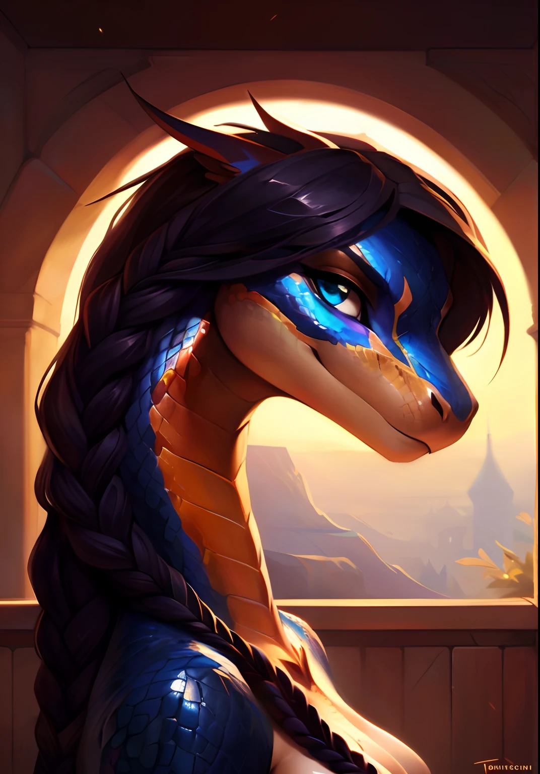 Uploaded on e621, by Pixelsketcher, by Bayard Wu, by Thomas Benjamin Kennington , by Einshelm, solo anthro, ((face portrait)), BREAK, ((mouth open)), shake hissing, very angry, (detailed Bonifasko lighting), (detailed scales), (detailed skin), (colorful snake, colorful snake, colorful snake), (extremely long neck), (her own hands holding her own face), BREAK, ((snake hissing)), ((SFW)), ((long thick colorful tail)), ((braided black hair)), ((facing viewer)), (cinematic lighting), ((detailed background)), ((face portrait view)), (((face view))), (half body shadow), [backlighting], [crepuscular ray], [detailed ambient light], [gray natural lighting], [ambient light], (higher wildlife feral detail), [explict content], [sharp focus], (questionable content), (shaded), ((masterpiece), hissing, her own hands holding her own face, braided hair, medium scales breasts, breasts, furry colorful snake, snake face, furry Fantasy Art, furry Art, Commission for High Res, anthro Art, Art,Sakimichan beautiful, masterpiece, medium breasts, best quality, detailed image, bright colors, detailed face, perfect lighting, perfect shadows, perfect eyes, girl focus, snake eyes, flawless face, big breasts, extremely long neck, face focus, ((long thick colorful tail)) snake, snake girl, scales, scales woman, snake nose, large long muzzle, braided black hair, colorful scales, gaze at the viewer, half-closed eyes, 1girl, solo, (masterpiece), (best quality), (illustration), (cinematic lighting), long hair, detailed scales, balanced coloring, global illumination, ray tracing, good lighting, scales, anthro, showing breasts, cleavage, looking at viewer, seductive look, SFW