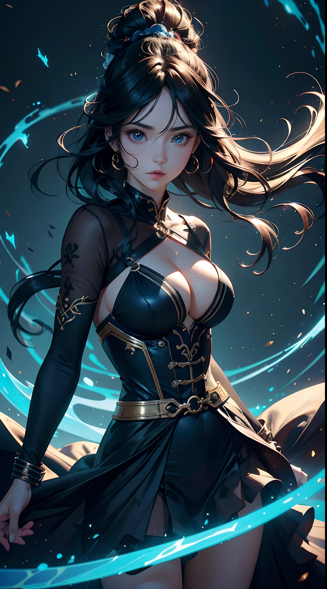 1mujer,25 years old,pechos enormes, solamente,,Coniferous forest, Ella tiene el pelo corto y suelto de color azul claro,vestuario por Hyung Tae Kim, costumes heavily influenced by Blade and Soul game costume designs, de pie,Bigchest,Cabello liso mojado, desde la parte frontal, cabello ondulado, cielo mayormente nublado,(((obra maestra),(fondo de pantalla muy detallado de CG Unity 8k),mejor calidad,cinematic lighting,Antecedentes detallados,hermosos ojos detallados,pupilas brillantes,(muy fino y hermoso),(Beautiful and detailed eye description),Ultra - detallado,Tobra maestra,)),staring at the camera,A high resolution,Ultra - detallado),hermosas piernas,,Expresiones emotivas,Boquiabierto,Flacidez del pecho,,pecho extremadamente grande,extremadamente colorido,More Detailed,Foto de la cabeza a la cintura,the face is well lit, primer plano, Acercar, Best clothing simulation, No multiple duplicate limbs, Symmetrical costume characteristics, State of equilibrium in artistic style, Estilo de arte de equilibrio