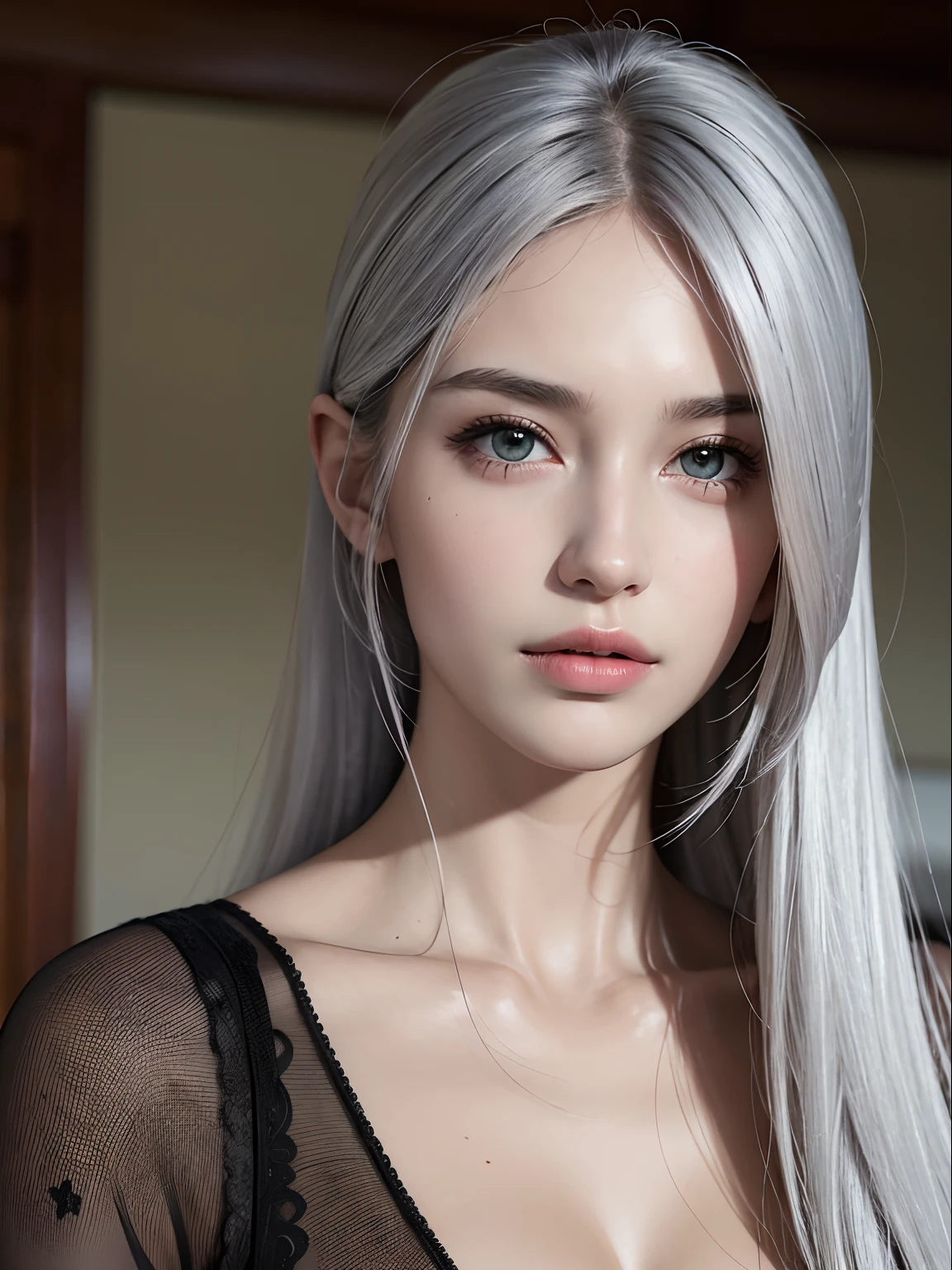 Best quality, masterpiece, ultra high res, (photorealistic:1.4), raw photo, 1girl, silver hair