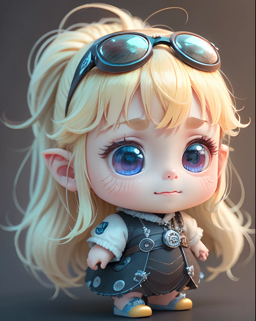 Super cute girl full body 3D picture, 1pc, Good eyes to see, Big eyes, Cute, Happy, C4D, pop matt blind box, long white hair, bright bubbles, Toys, Solid color background, Chibi, fluorescent translucent, Glow, kawaii, doll, Reference table, Blind Box Pop Market, Pixar, intricate-detail, 3D Rendering, mixer, OC Renderer, FOL Body Reference Table, dribbling, high detailing, 8K, Studio Lighting, Lori, Petite, Toddler, Chibi, SD characters: 23, Magic Space Warehouse background